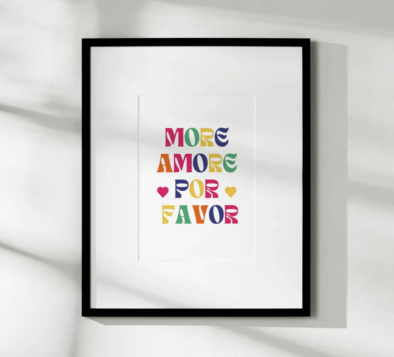 More Amore Por Favor poster con telaio in alluminio da Second Canvas