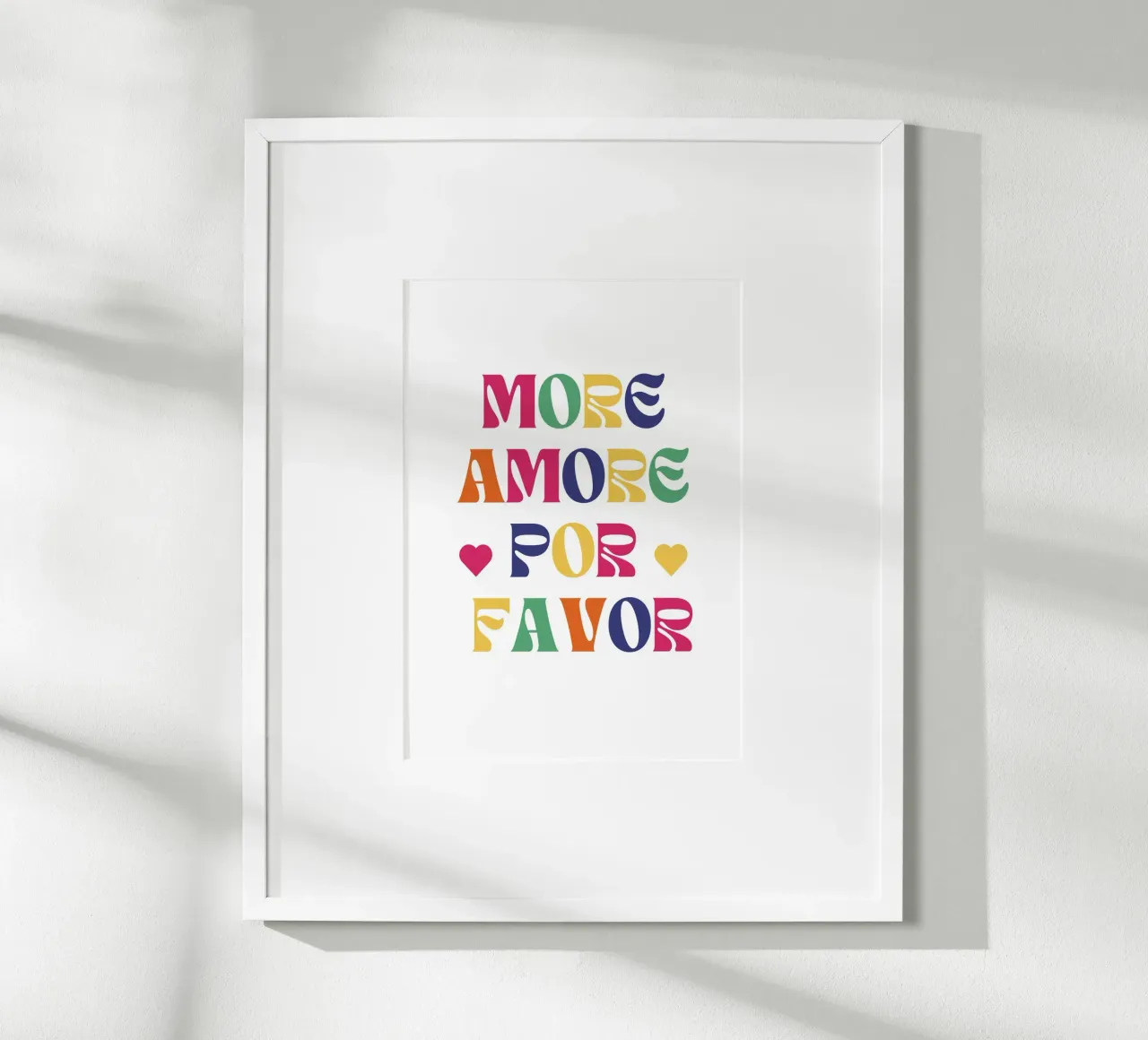 More Amore Por Favor poster con telaio in alluminio da Second Canvas