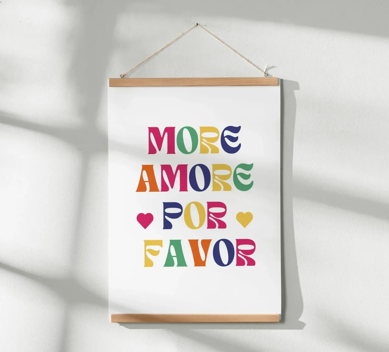 More Amore Por Favor poster con telaio in alluminio da Second Canvas
