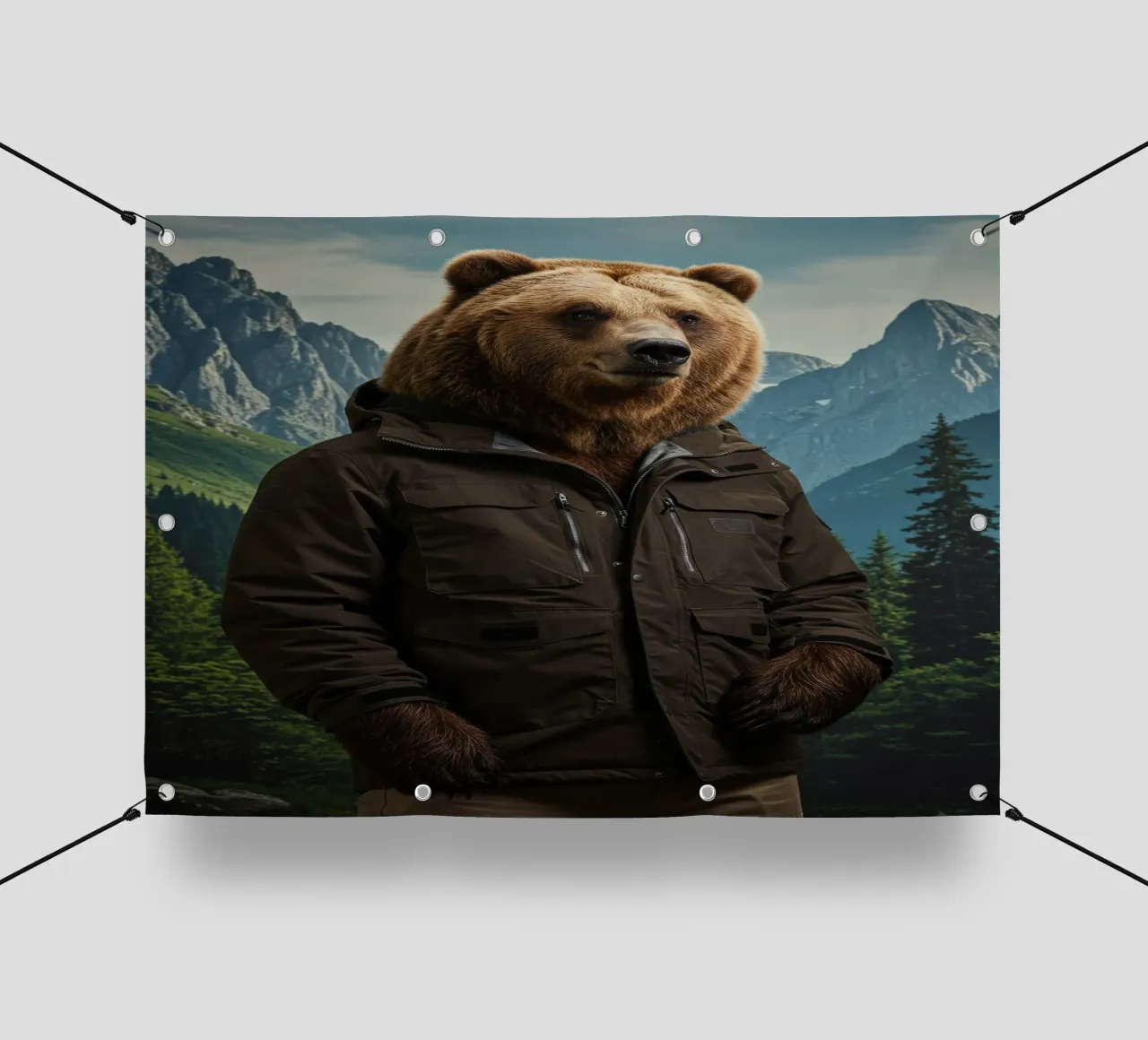 Moda Orso Marrone telo in pvc da Pawtrait Studio
