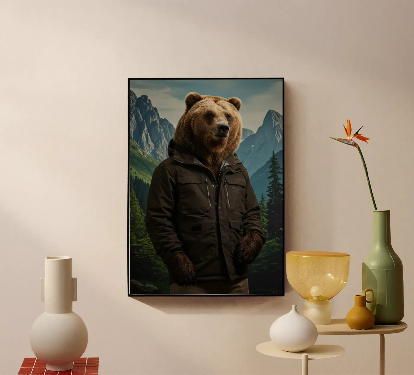 Fashion Brown Bear plexiglass da Pawtrait Studio