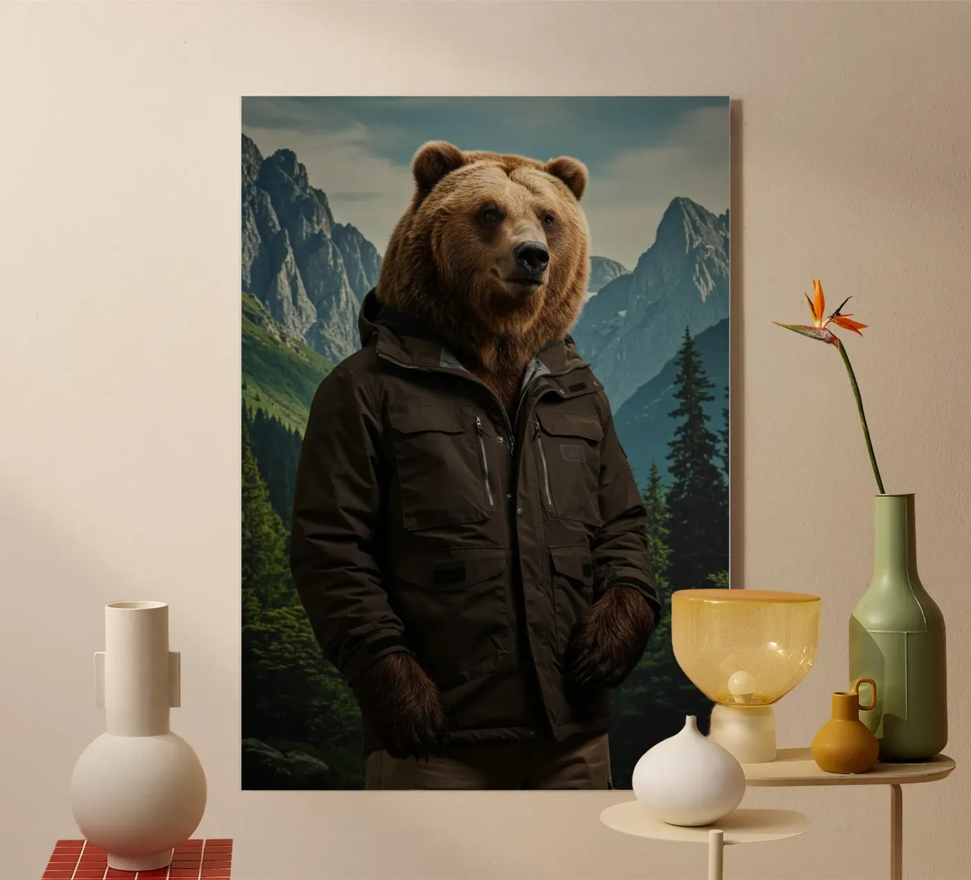 Fashion Brown Bear plexiglass da Pawtrait Studio