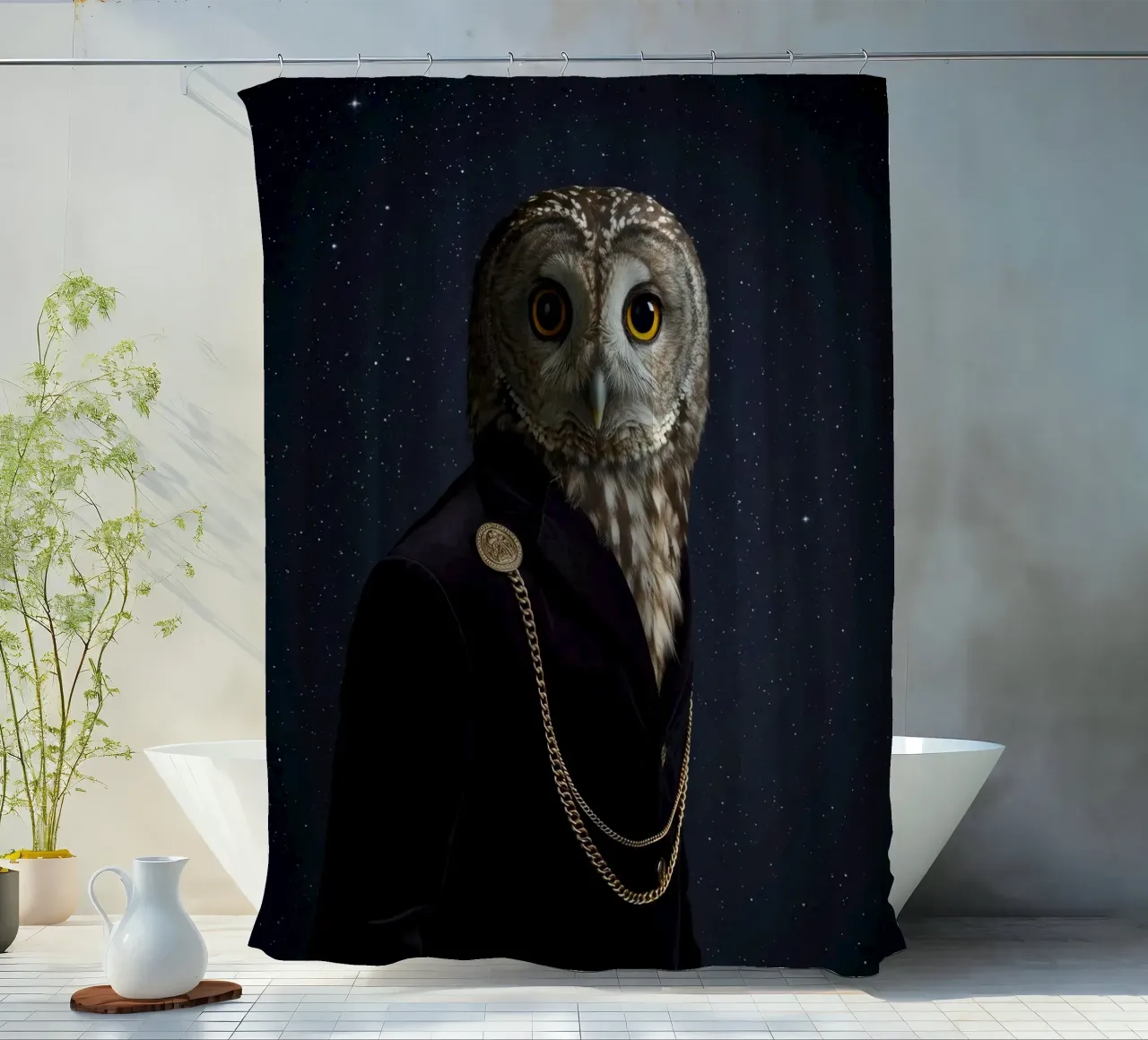 Mode-Eule Duschvorhang von Pawtrait Studio