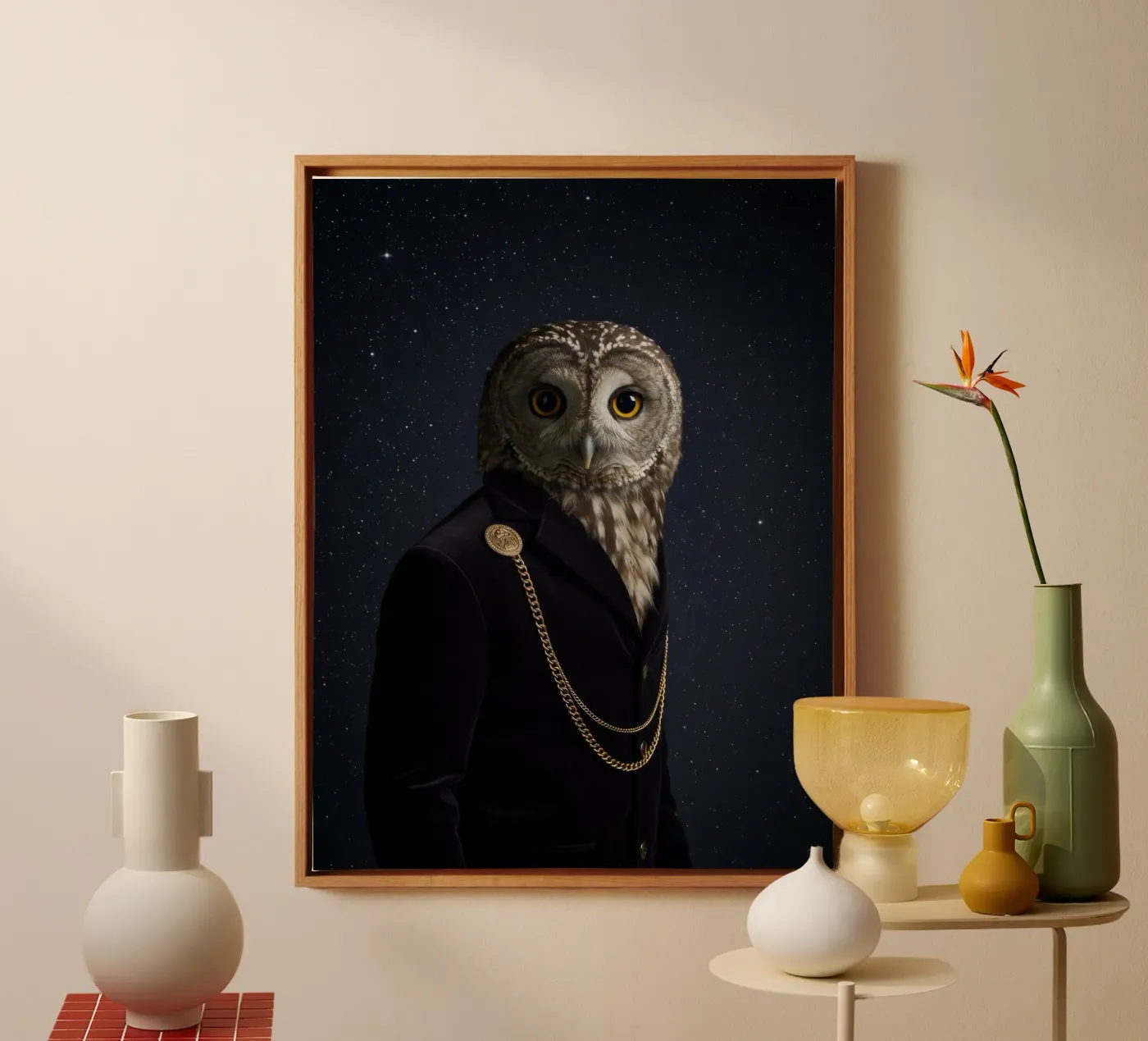 Mode Uil canvas van Pawtrait Studio