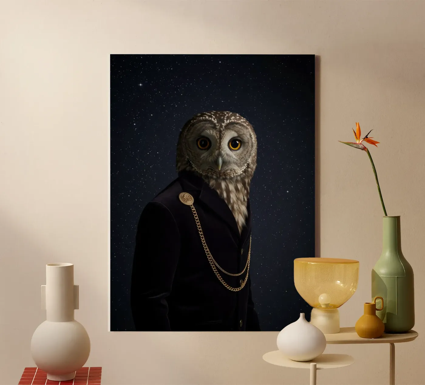 Mode Uil canvas van Pawtrait Studio