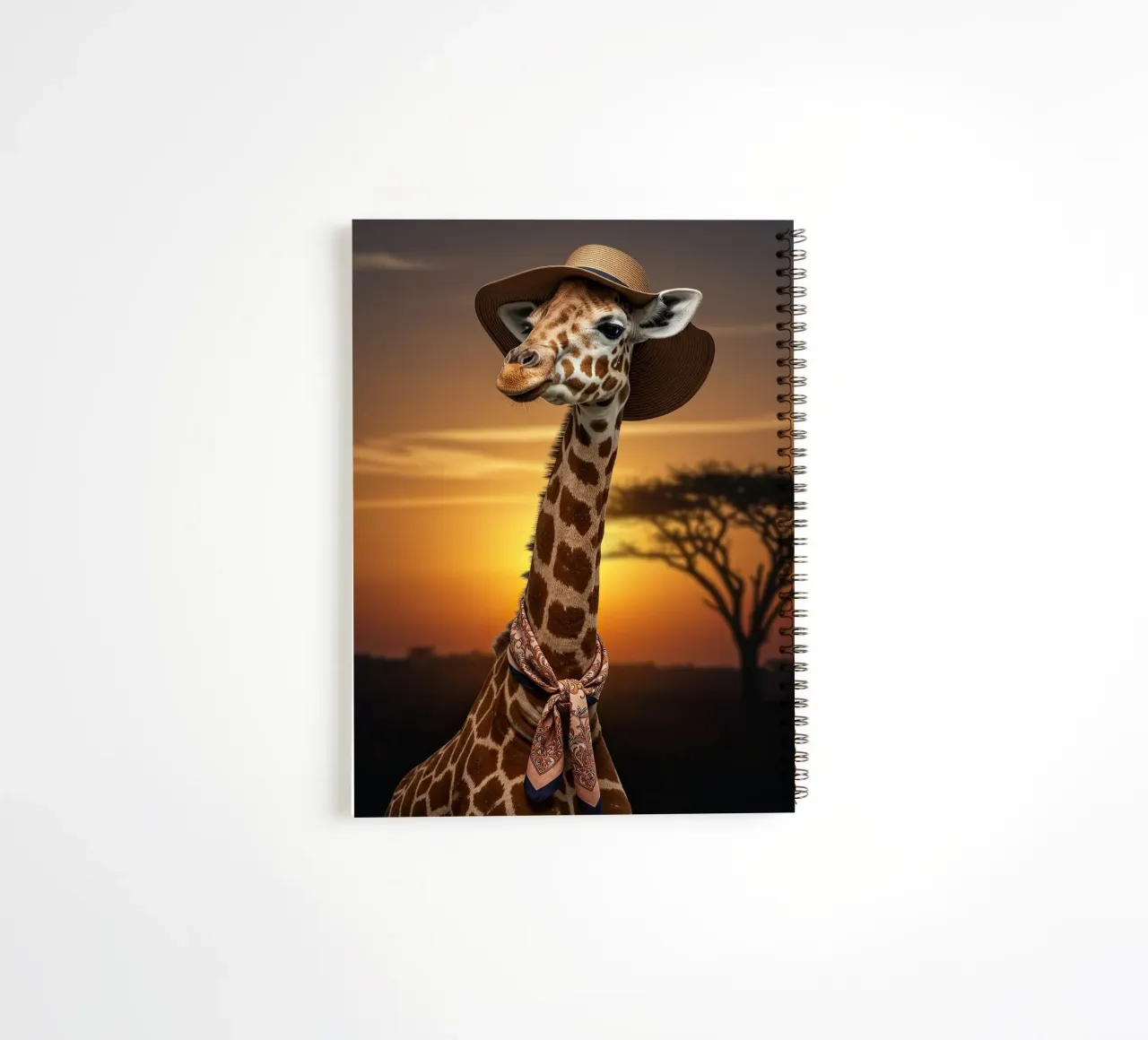Jirafa de la sabana cuaderno de espiral de Pawtrait Studio