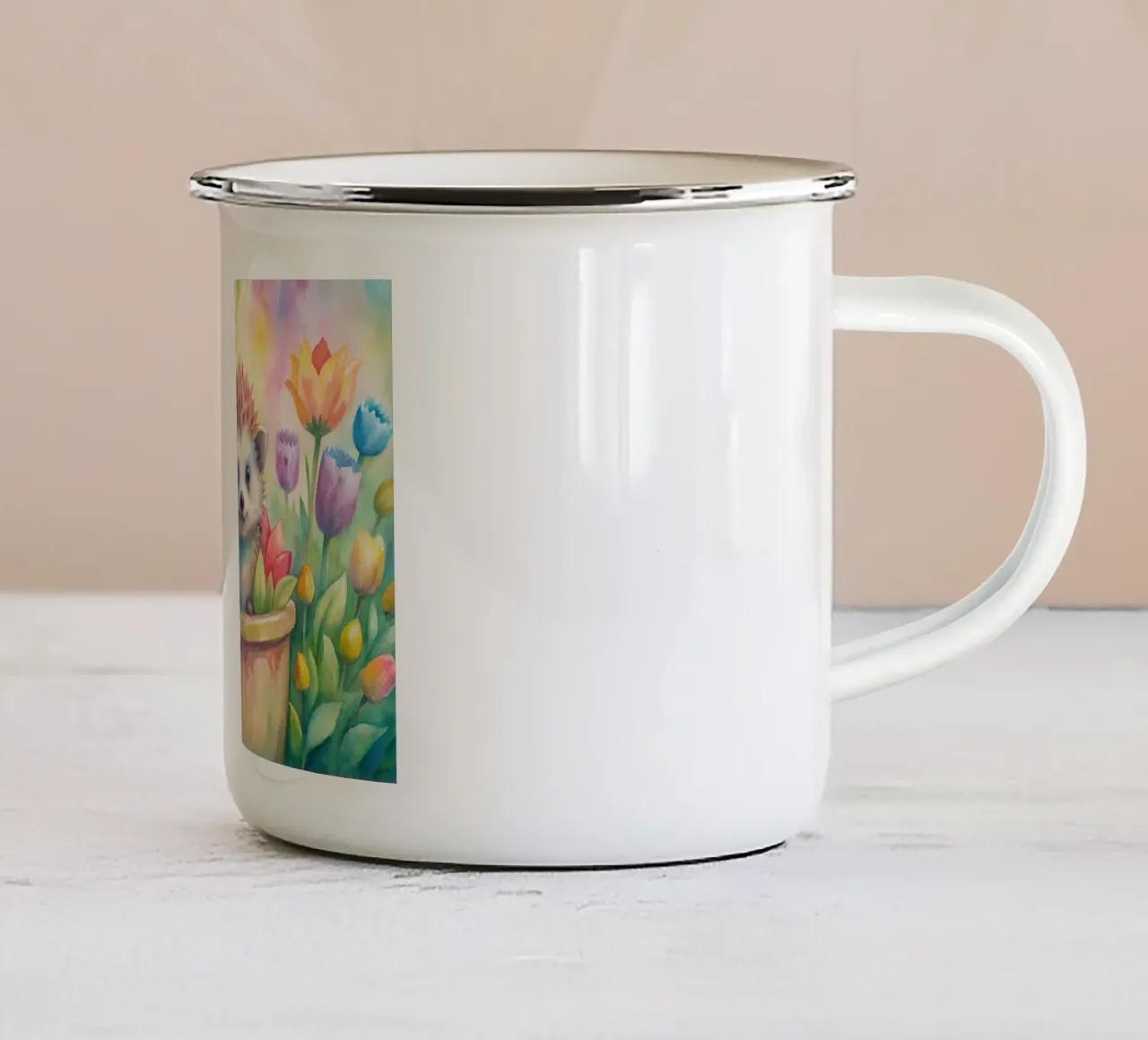 Riccio in acquerello tazza in smalto da 🎁 ARTVI-SHOP