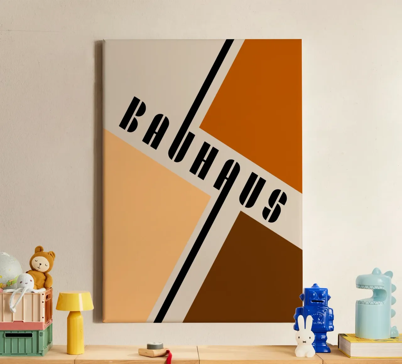 Bauhaus Typography Geometric Modernist Print canvas with Floater frame by NorwesClub