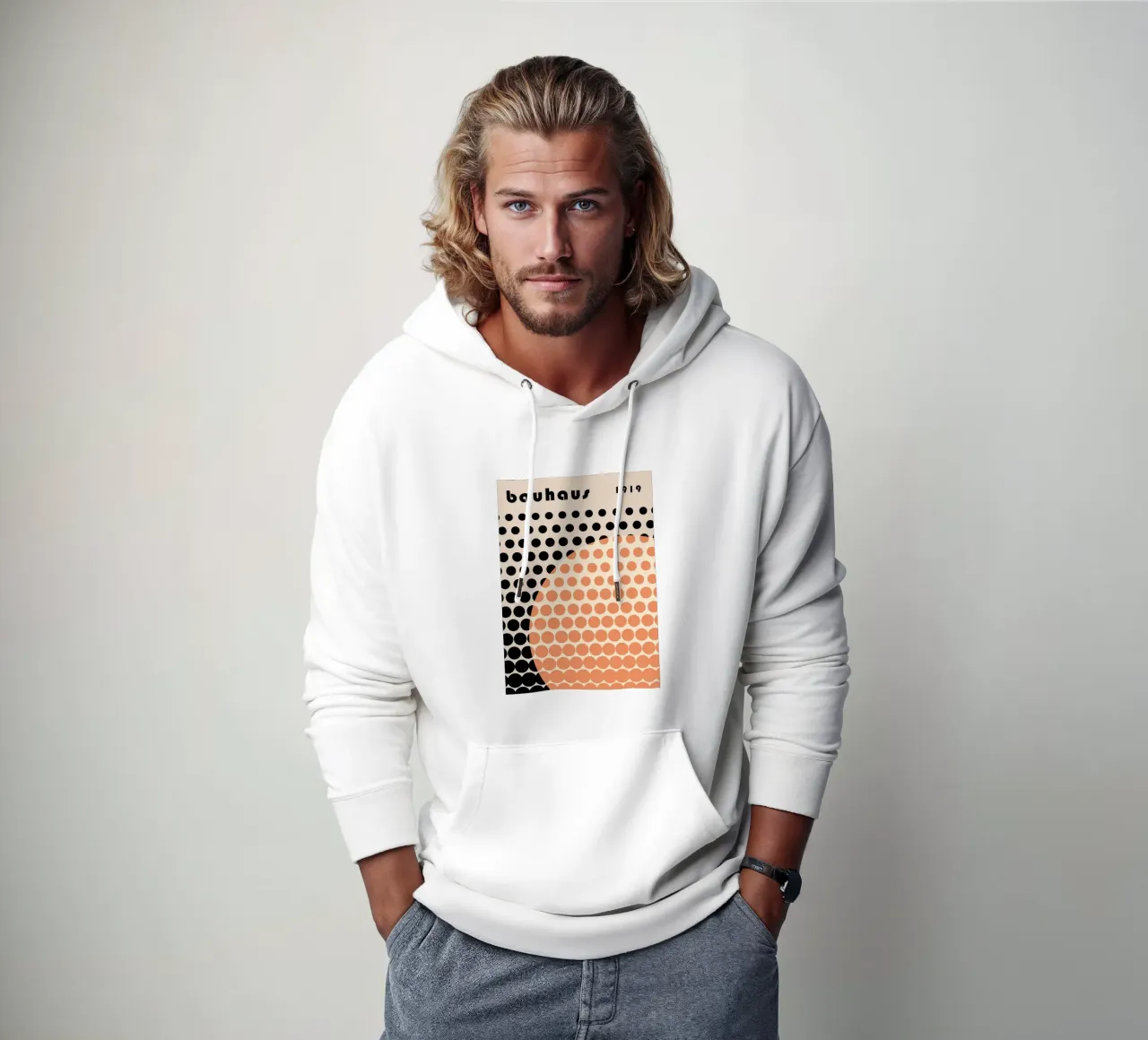 Bauhaus Círculos geométricos Impresión abstracta 1919 sudadera con capucha de NorwesClub