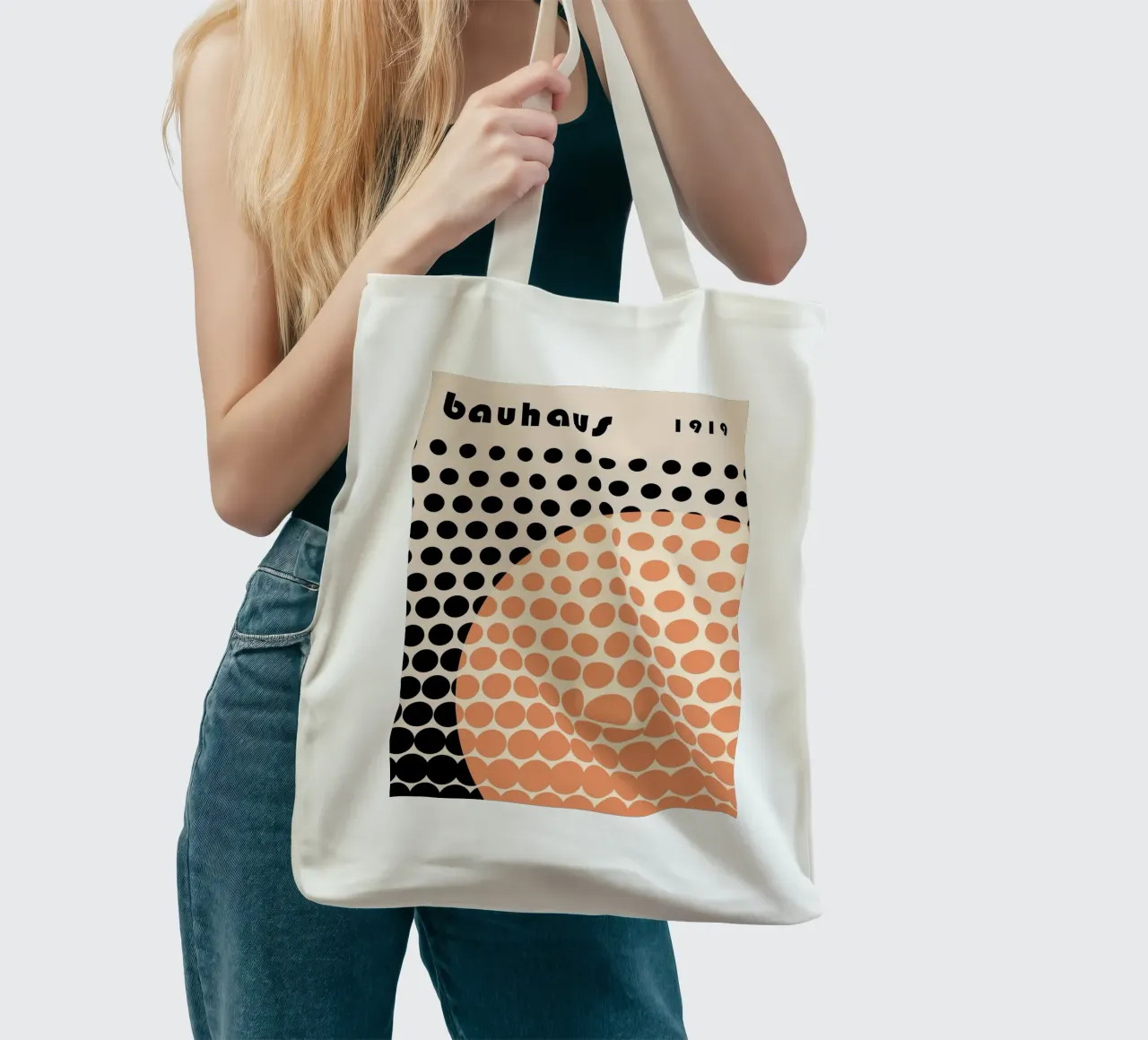Bauhaus Geometric Circles Abstract Print 1919 tote bag by NorwesClub