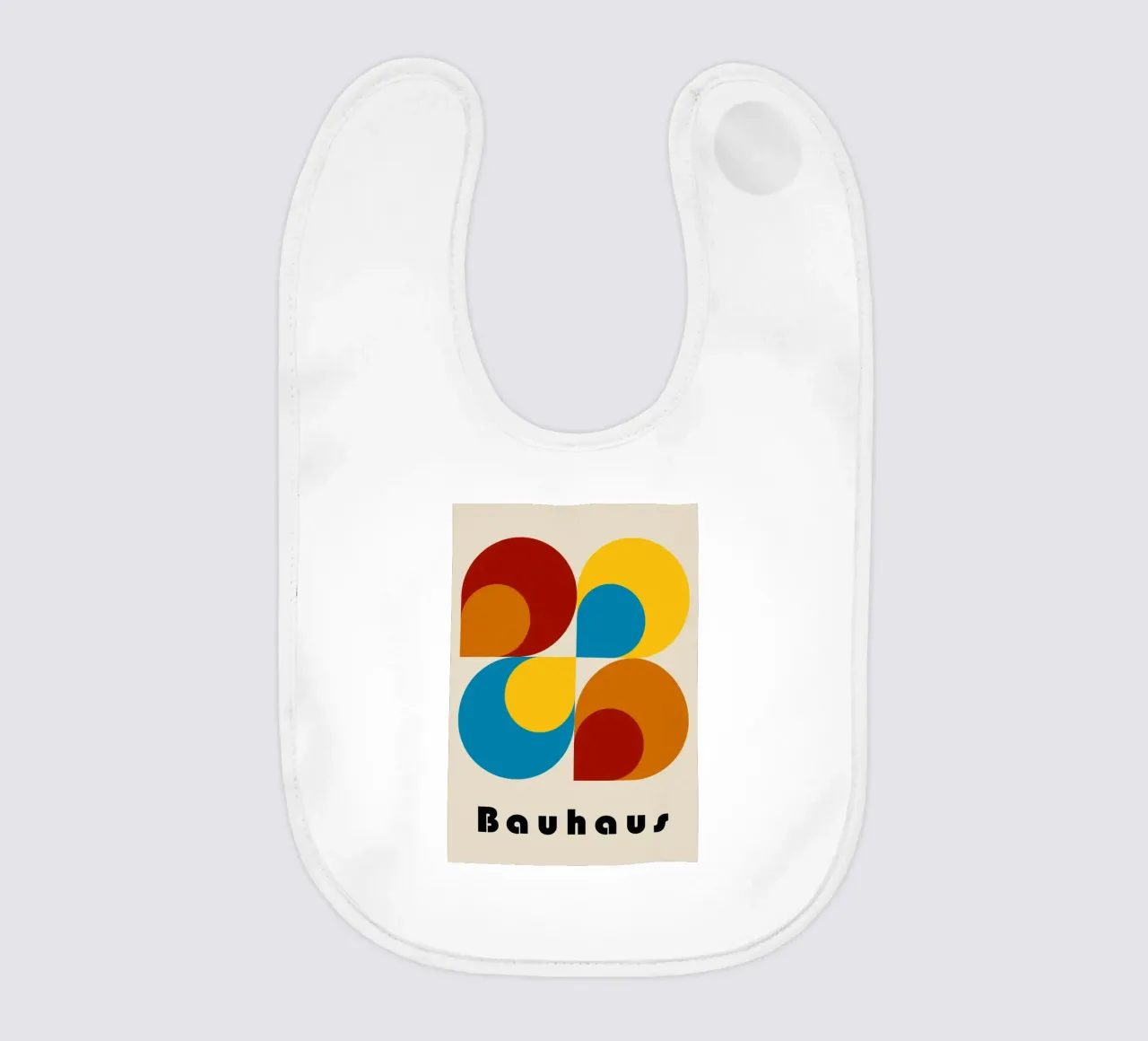 Bauhaus Geometric Abstract Circles Color Print baby bib by NorwesClub