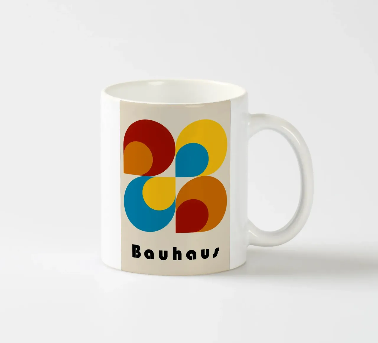 Bauhaus Geometric Abstract Circles Color Print ceramic mug by NorwesClub