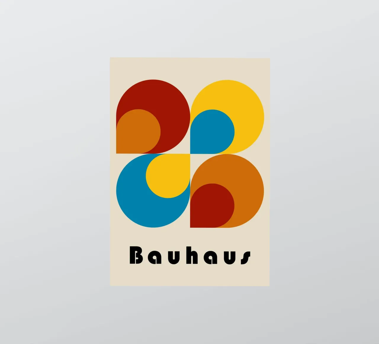 Bauhaus Geometric Abstract Circles Color Print sticker by NorwesClub