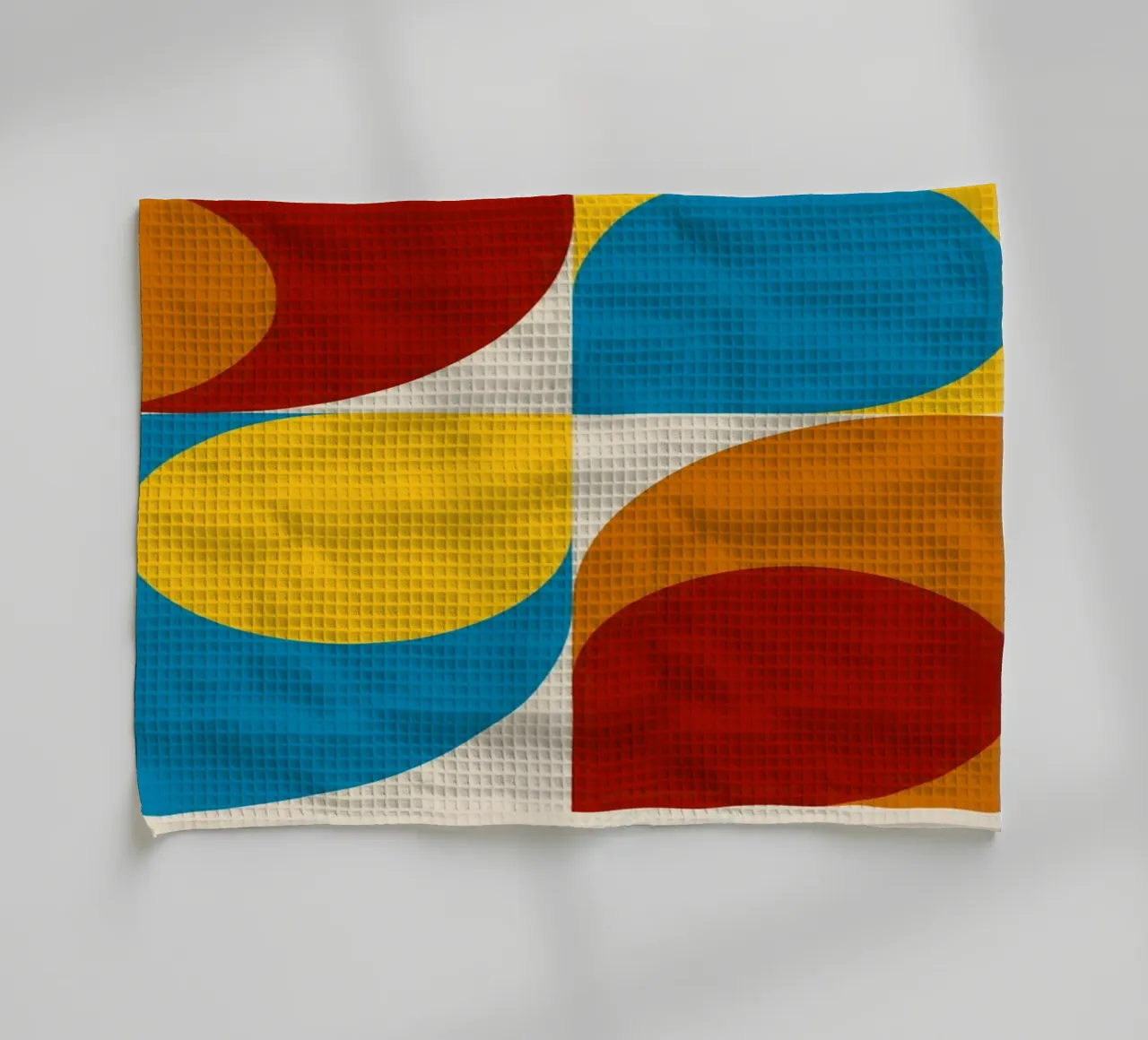 Bauhaus Geometric Abstract Circles Color Print (Impression géométrique abstraite de cercles) torchon de NorwesClub