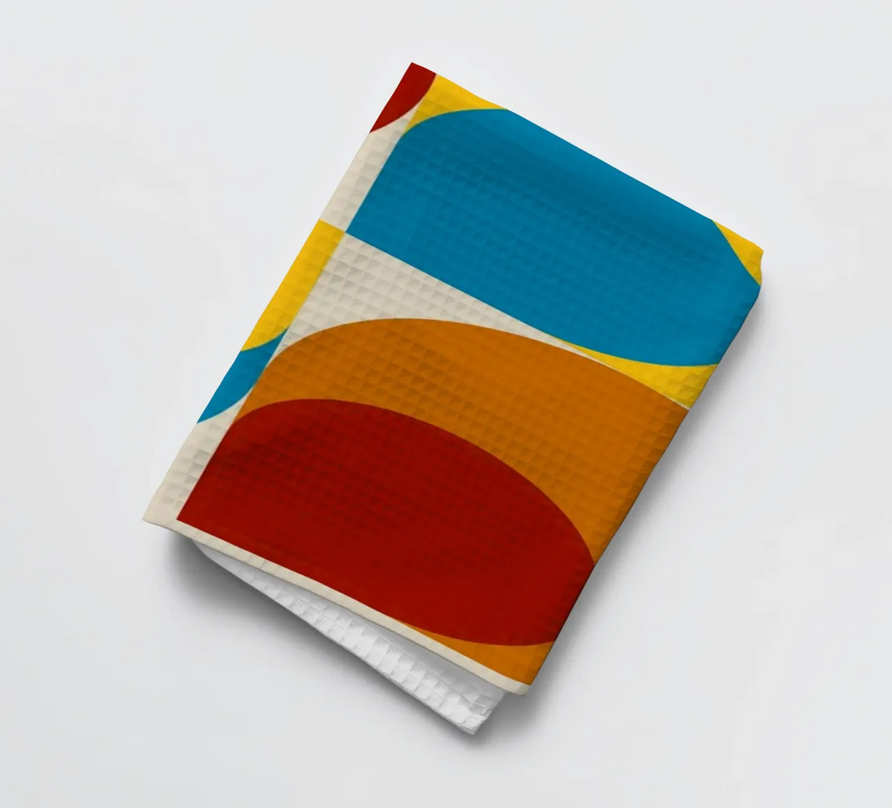 Bauhaus Geometric Abstract Circles Color Print (Impression géométrique abstraite de cercles) torchon de NorwesClub