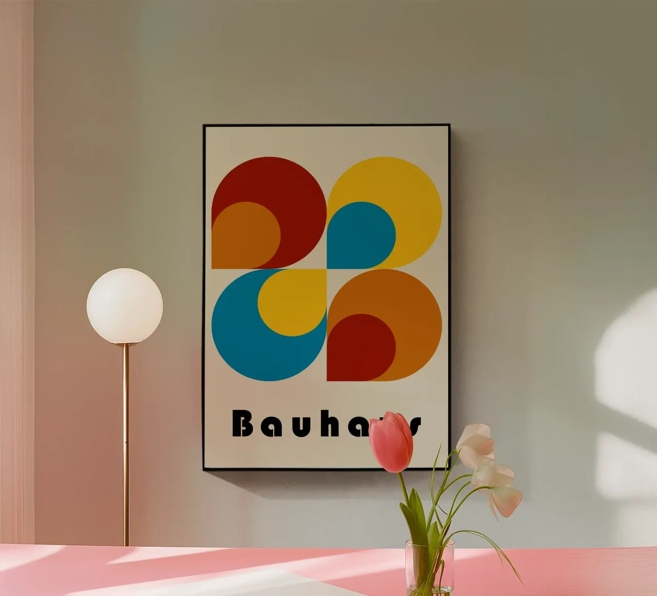 Bauhaus Geometric Abstract Circles Color Print acrylic glass by NorwesClub