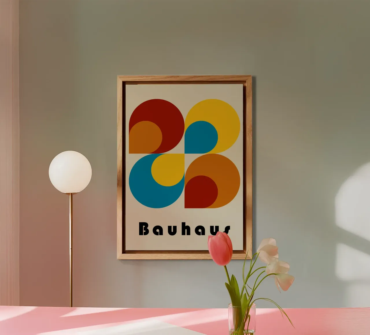 Bauhaus Geometric Abstract Circles Color Print forex plate by NorwesClub