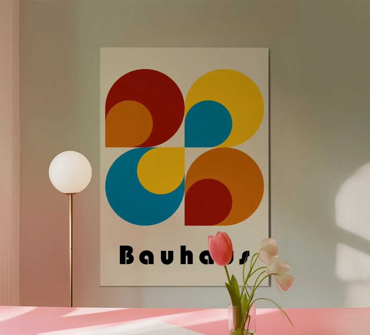 Bauhaus Geometric Abstract Circles Color Print forex plate by NorwesClub