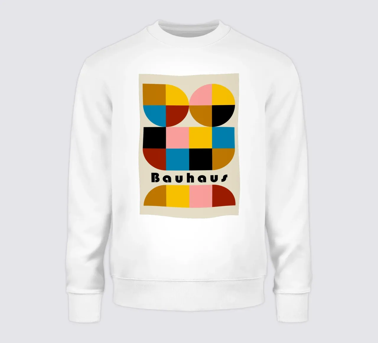 Bauhaus Geometric Abstract Arcs Color Print sweat de NorwesClub