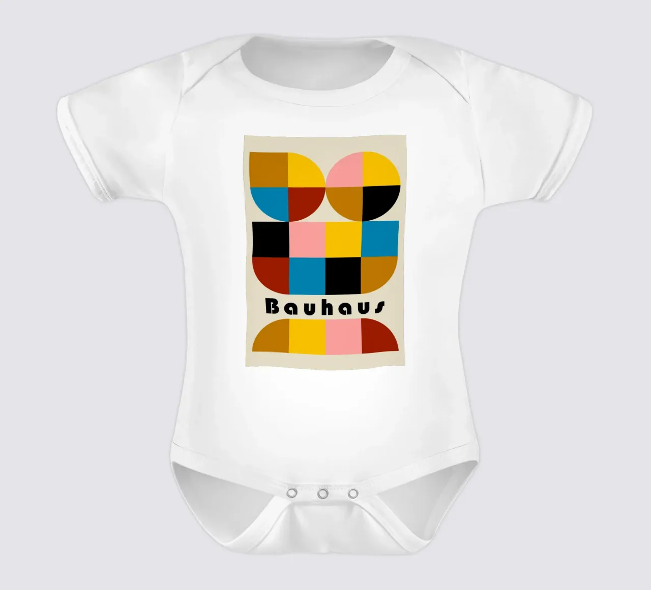 Bauhaus Geometric Abstract Arcs Color Print body bébé de NorwesClub