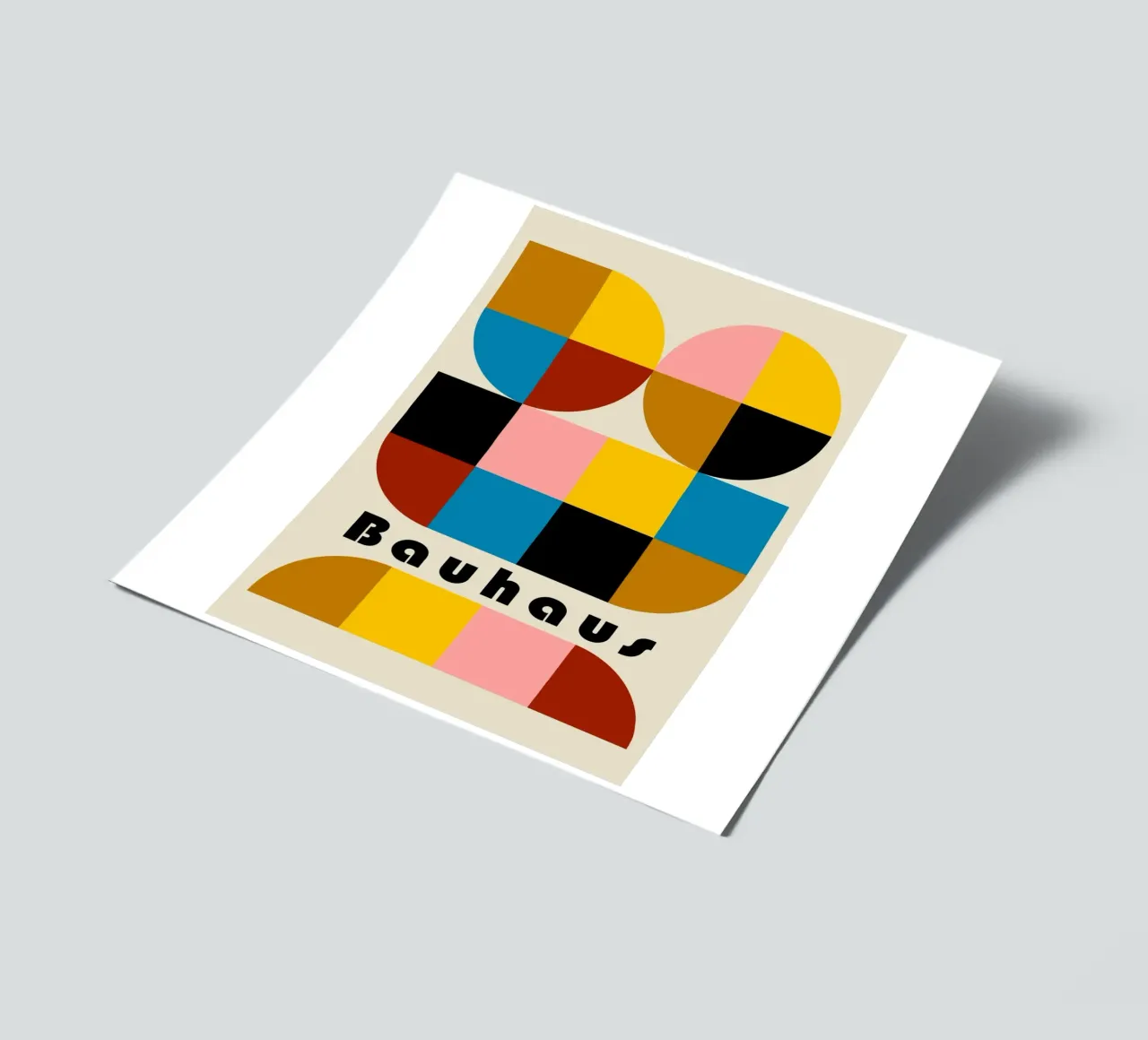 Bauhaus Geometric Abstract Arcs Color Print sticker sheet by NorwesClub