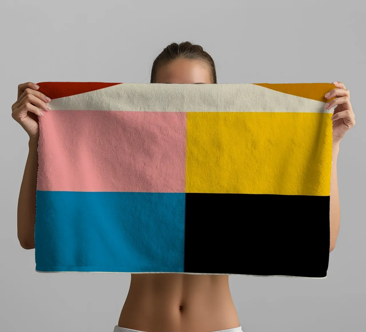 Bauhaus Geometric Abstract Arcs Color Print serviette de bain de NorwesClub