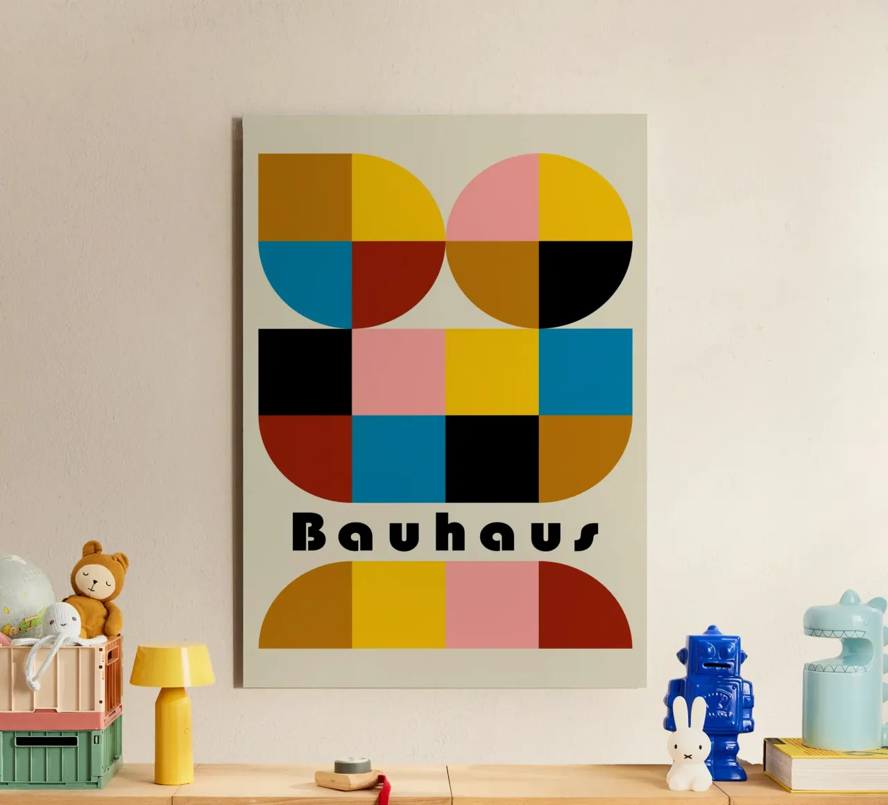 Bauhaus Geometric Abstract Arcs Color Print forex plate by NorwesClub