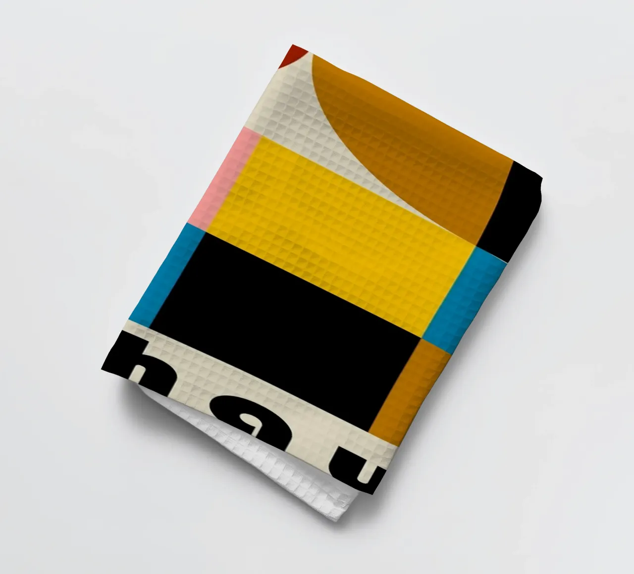 Bauhaus Geometric Abstract Arcs Color Print torchon de NorwesClub