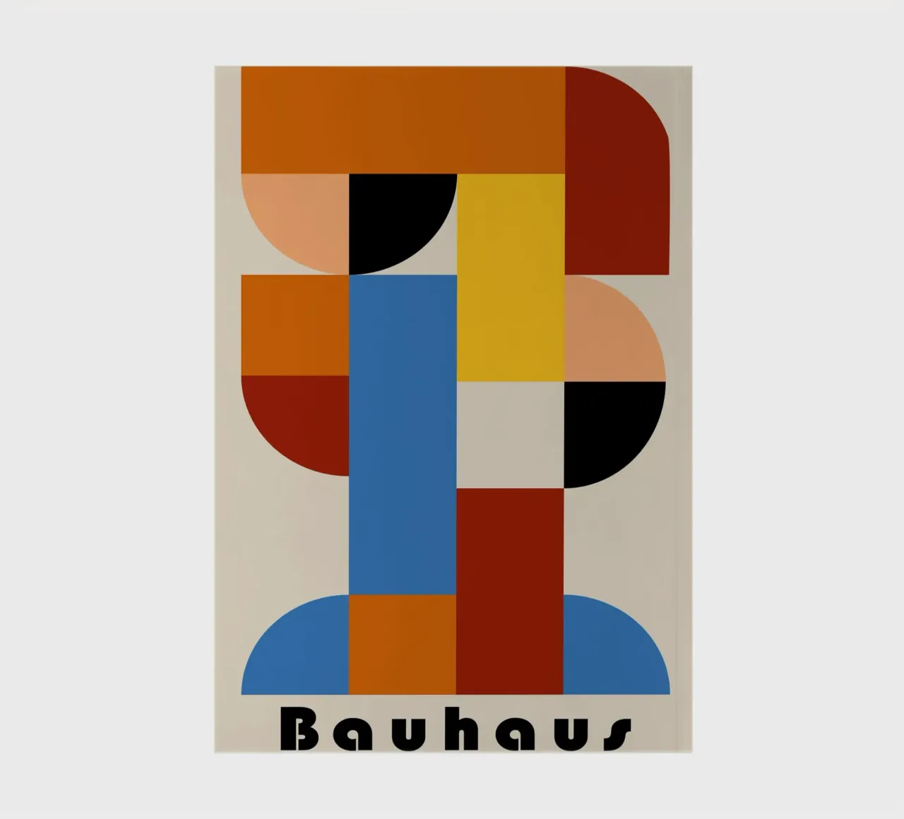Bauhaus Geometric Abstract Arcs Color Print notebook by NorwesClub
