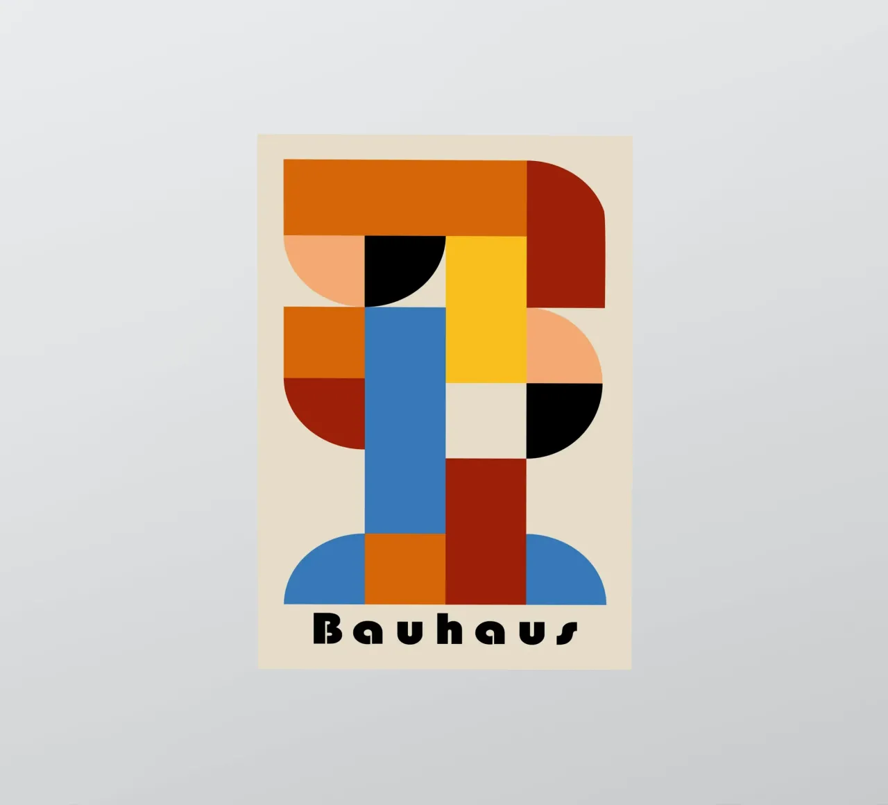 Bauhaus Geometric Abstract Arcs Color Print autocollant de NorwesClub