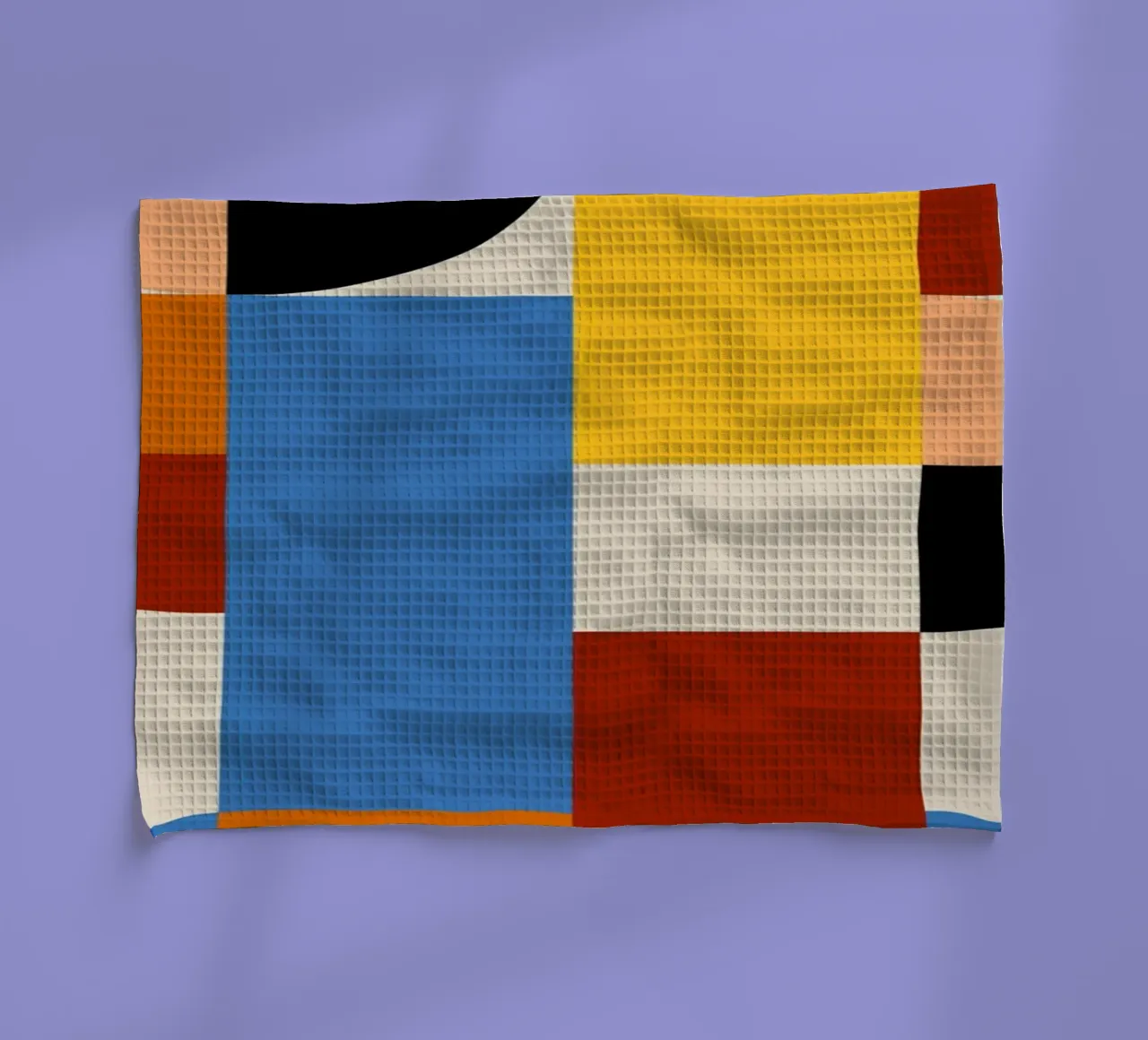 Bauhaus Geometric Abstract Arcs Color Print torchon de NorwesClub