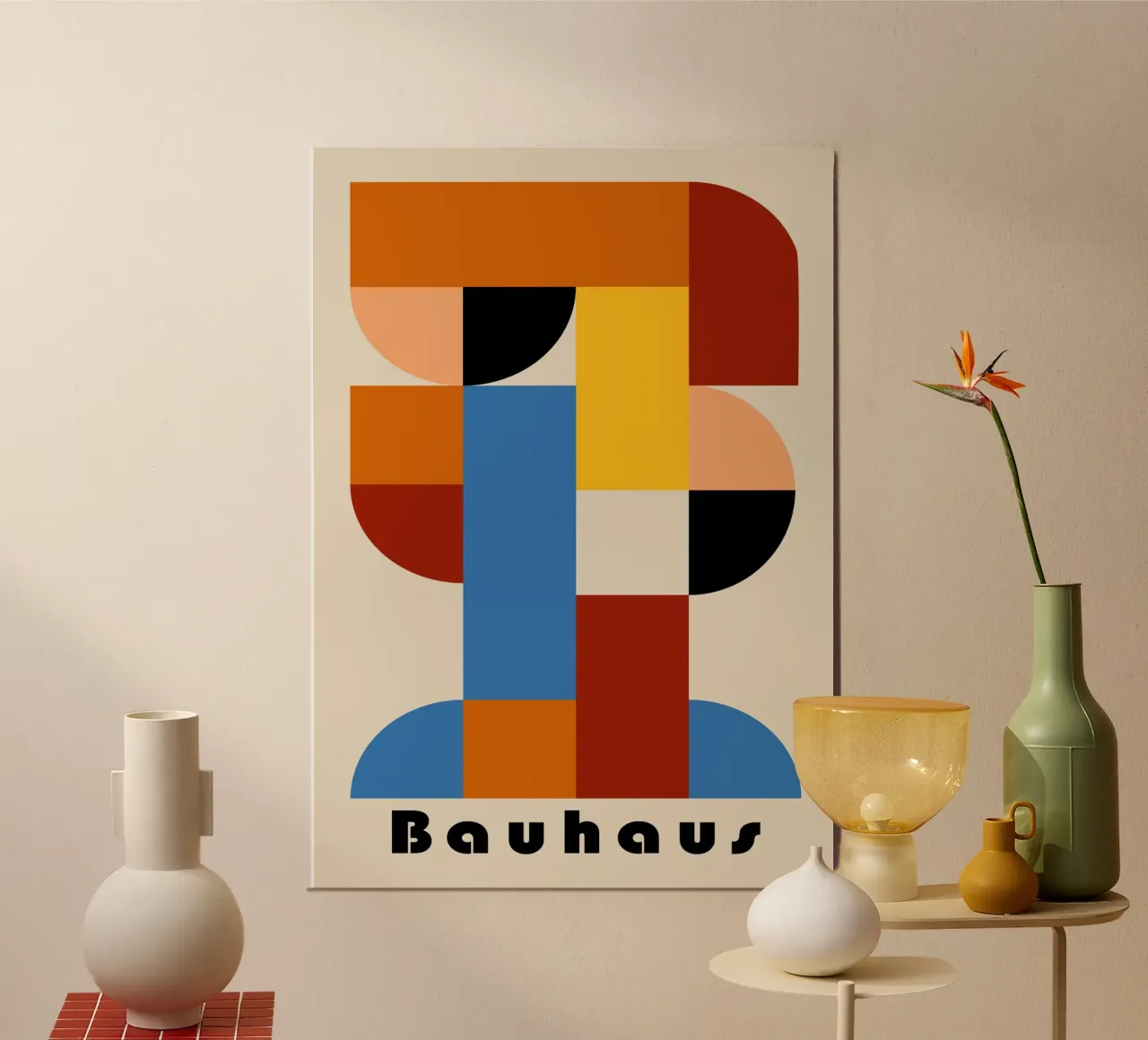 Bauhaus Geometric Abstract Arcs Color Print hahnemühle by NorwesClub