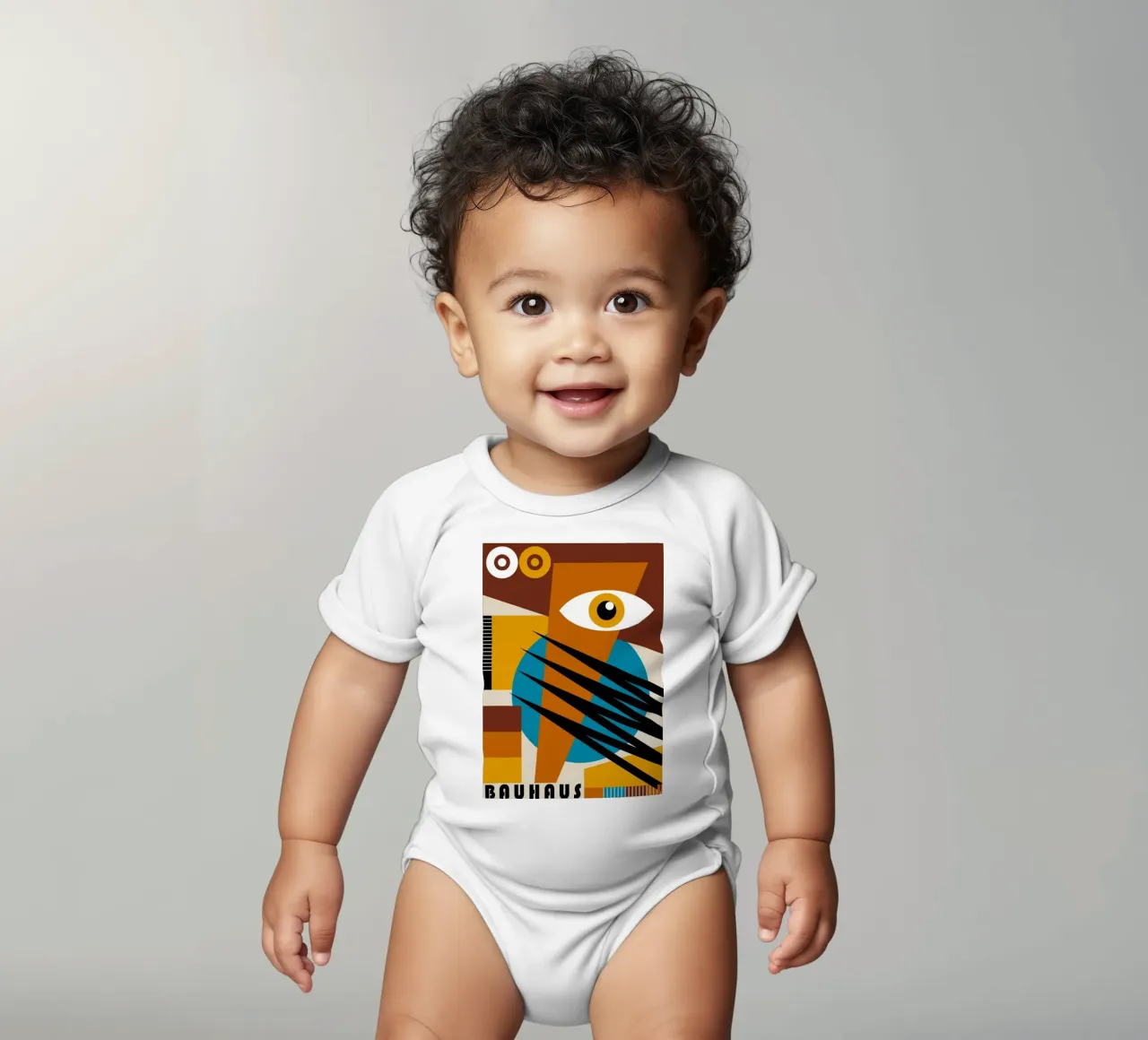 Bauhaus Geometric Abstract Eye Color Print body de bebé de NorwesClub