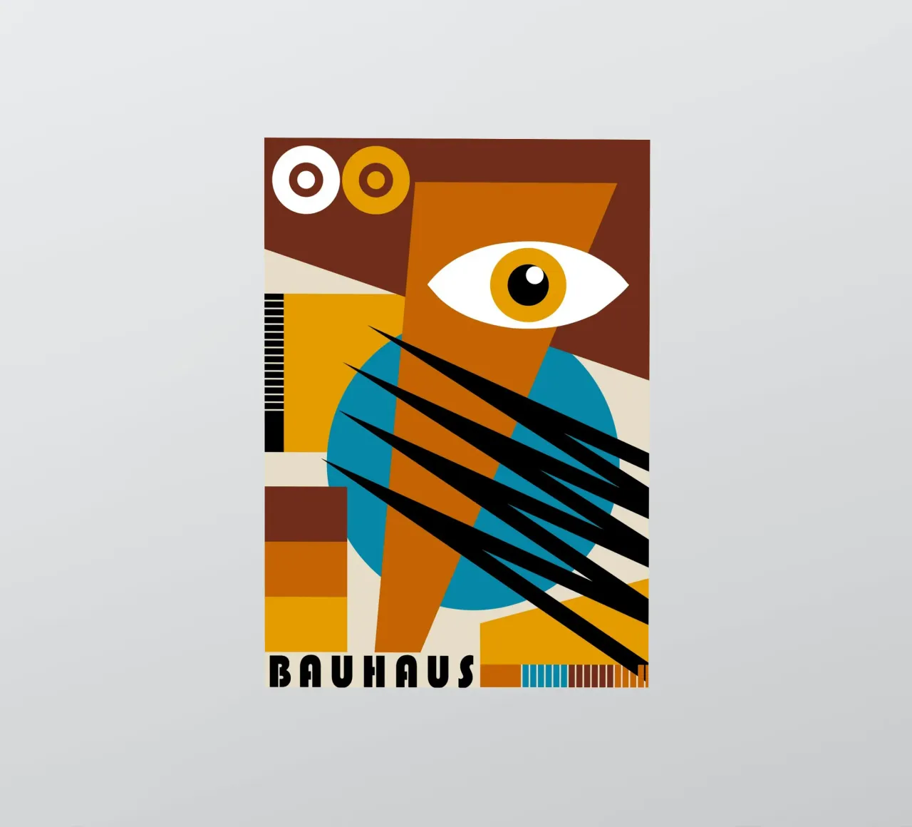 Bauhaus Geometric Abstract Eye Color Print pegatina de NorwesClub