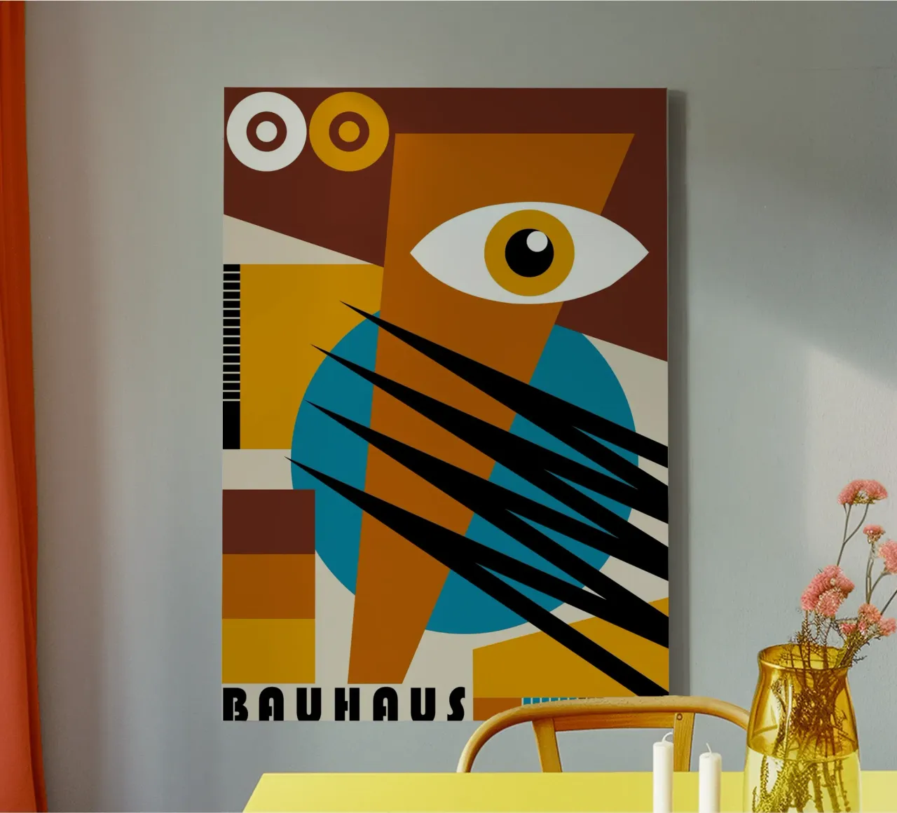 Bauhaus Geometric Abstract Eye Color Print canvas by NorwesClub