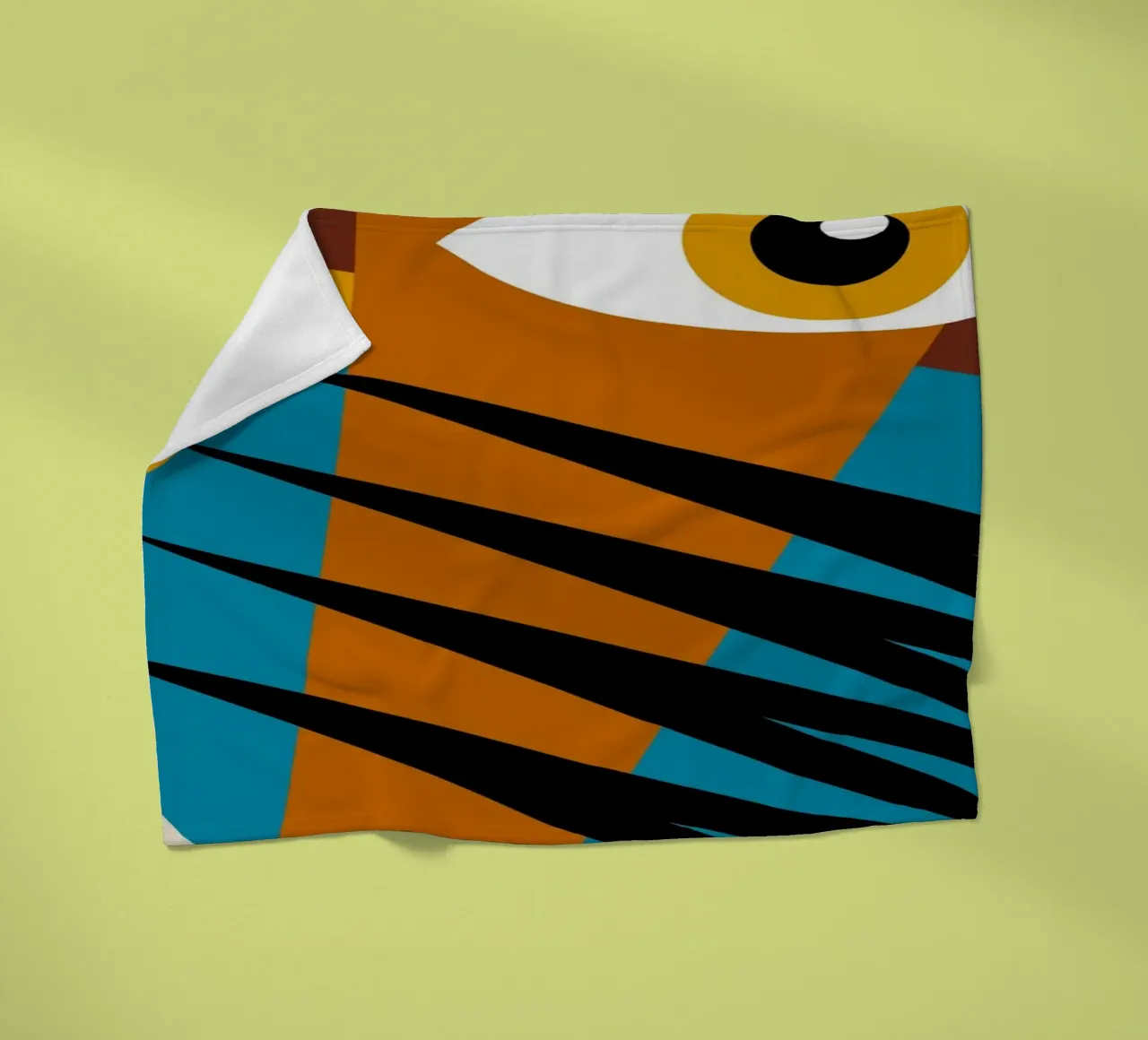 Bauhaus Geometric Abstract Eye Color Print fleece blanket by NorwesClub