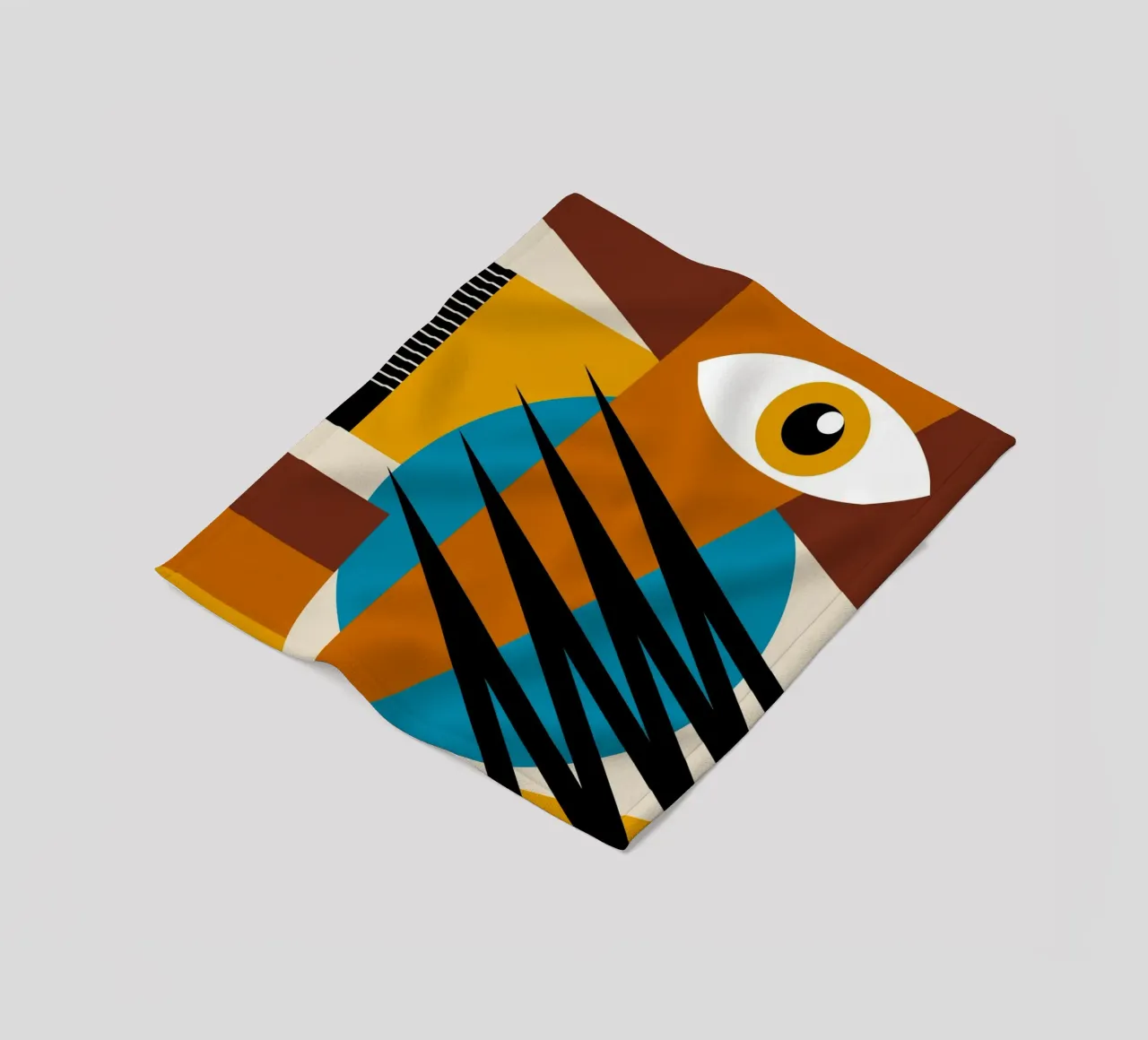Bauhaus Geometric Abstract Eye Color Print fleece blanket by NorwesClub