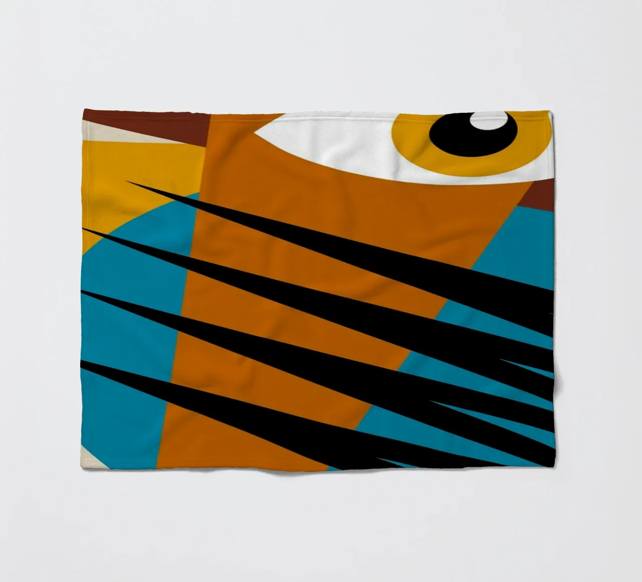 Bauhaus Geometric Abstract Eye Color Print fleece blanket by NorwesClub