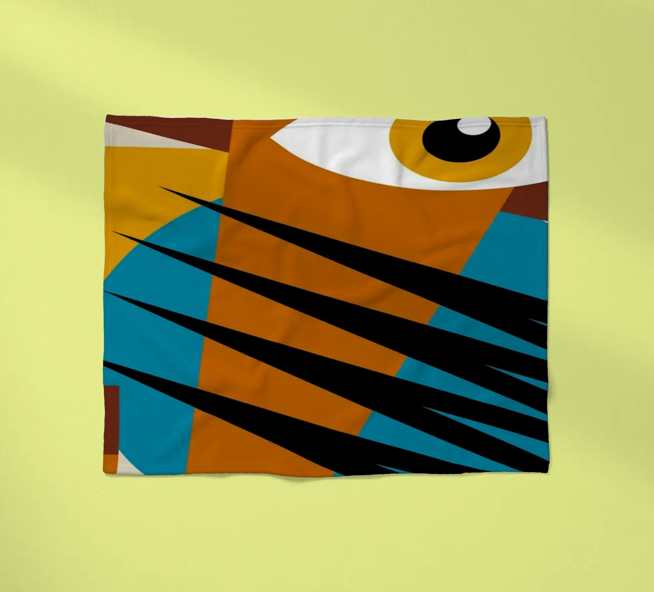 Bauhaus Geometric Abstract Eye Color Print fleece blanket by NorwesClub
