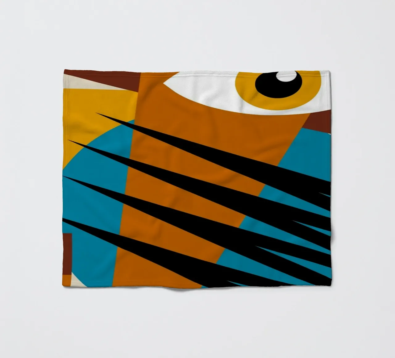 Bauhaus Geometric Abstract Eye Color Print fleece blanket by NorwesClub