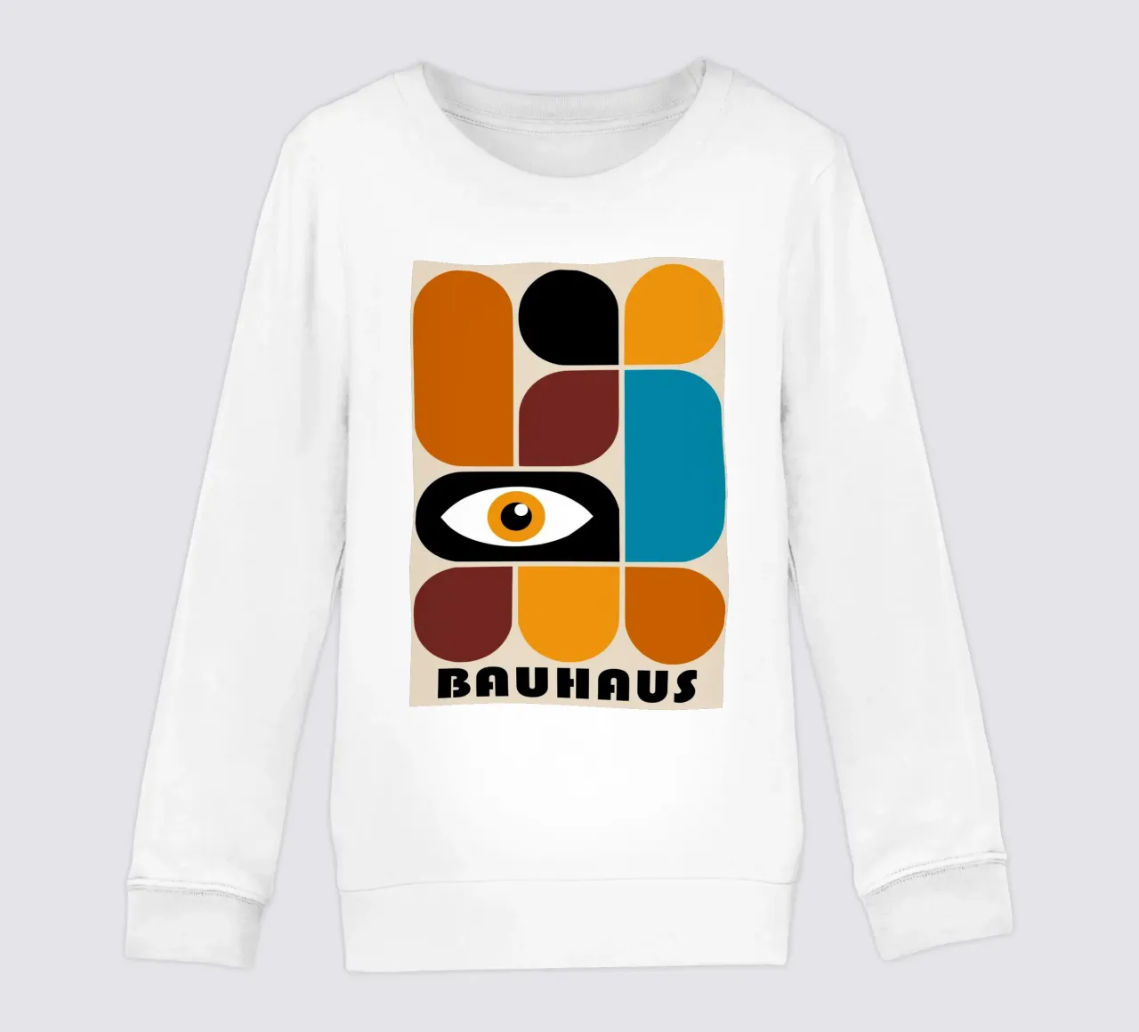 Bauhaus Geometric Abstract Eye Color Print sudadera para niño de NorwesClub