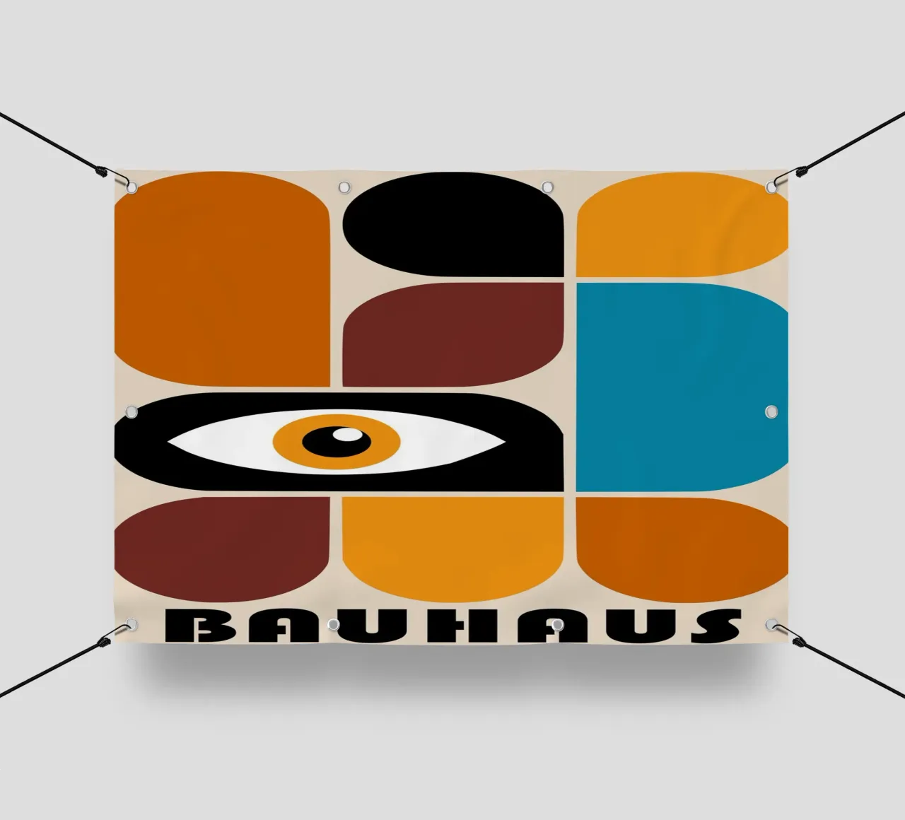 Bauhaus Geometrisch Abstrakt Auge Farbe drucken PVC Plane von NorwesClub