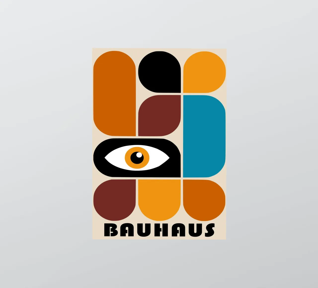 Bauhaus Geometric Abstract Eye Color Print pegatina de NorwesClub