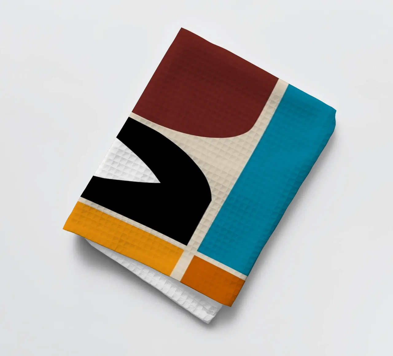 Bauhaus Geometric Abstract Eye Color Print torchon de NorwesClub