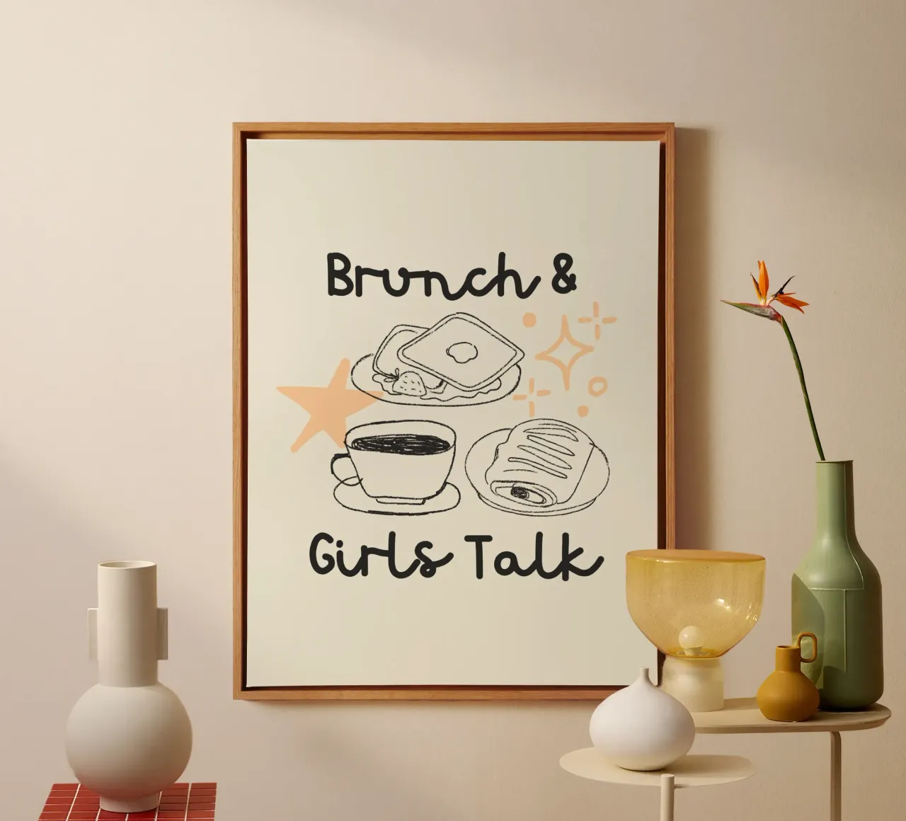 Brunch & Girl Talk tela con Cornice a cassetta da Dreamer10