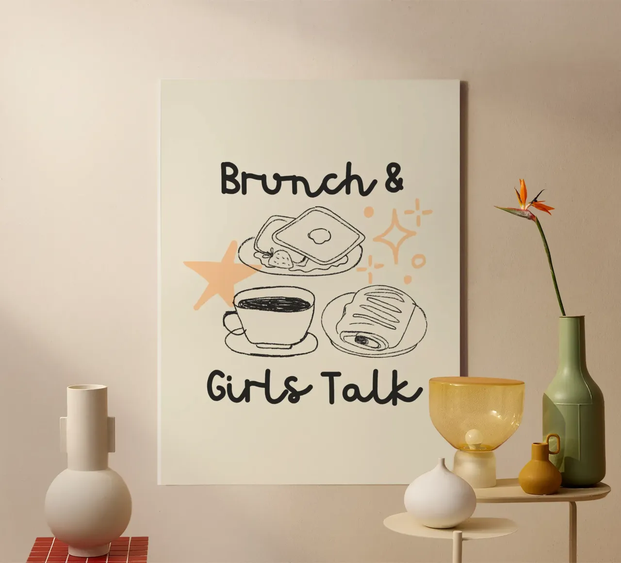 Brunch & Girl Talk tela con Cornice a cassetta da Dreamer10