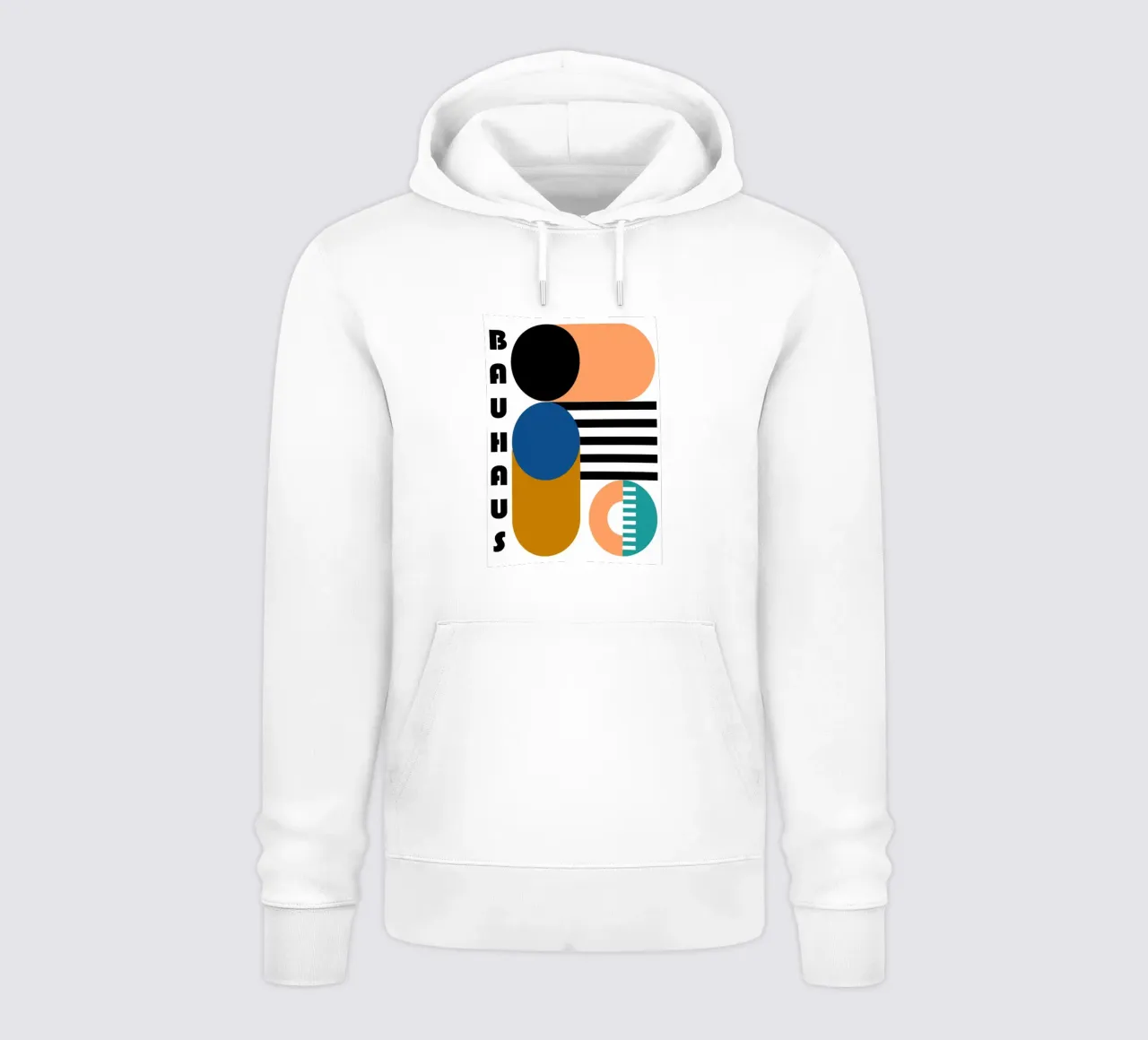 Impresión en color de círculos abstractos geométricos Bauhaus sudadera con capucha de NorwesClub