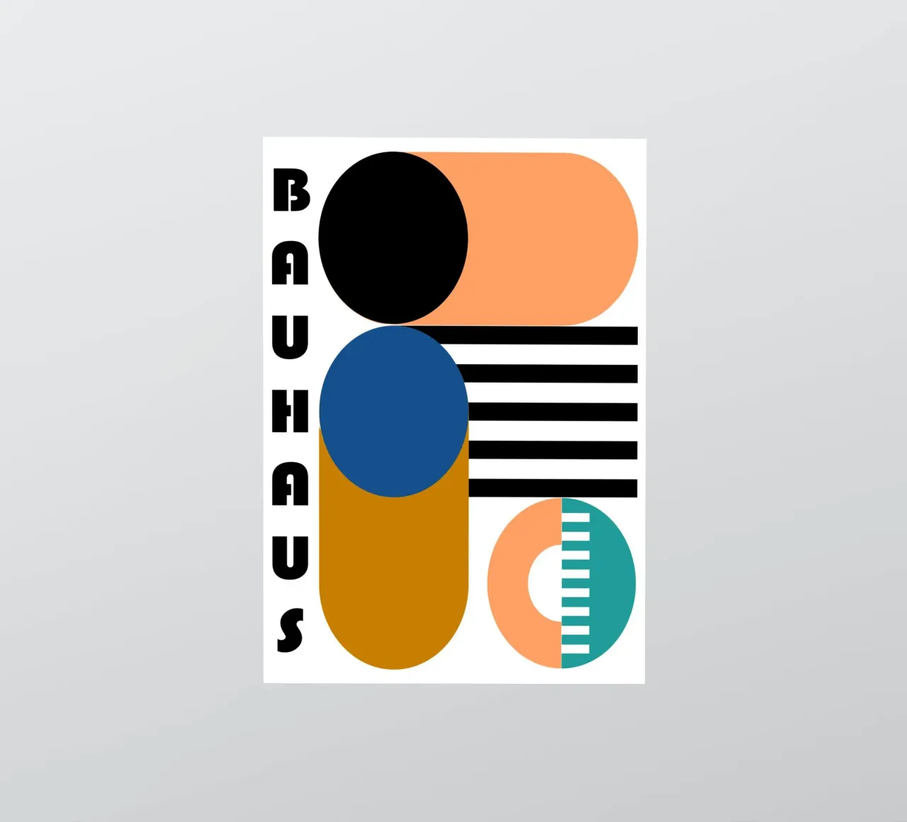 Bauhaus Geometric Abstract Circles Color Print sticker by NorwesClub