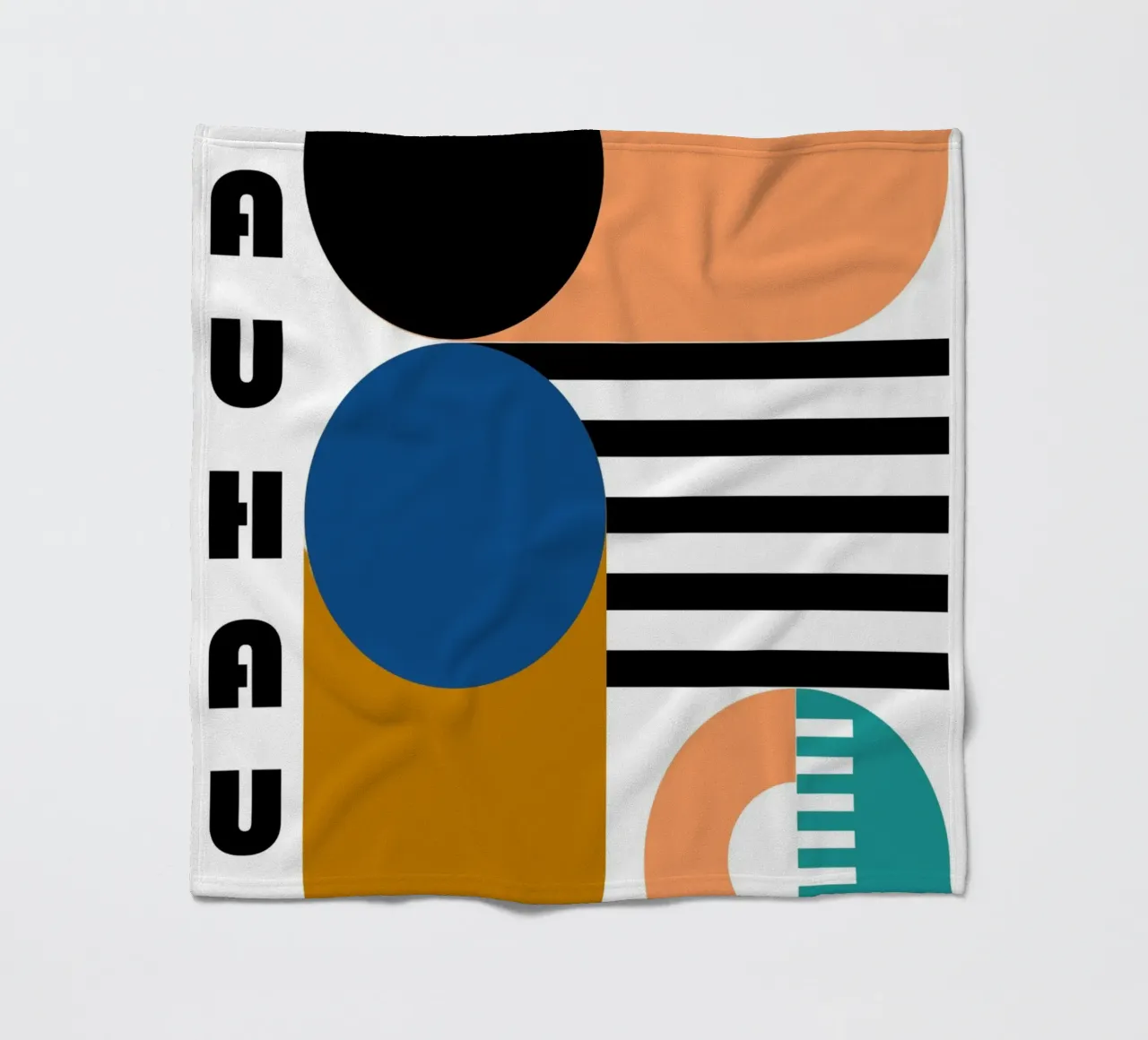 Bauhaus Geometric Abstract Circles Color Print fleece blanket by NorwesClub