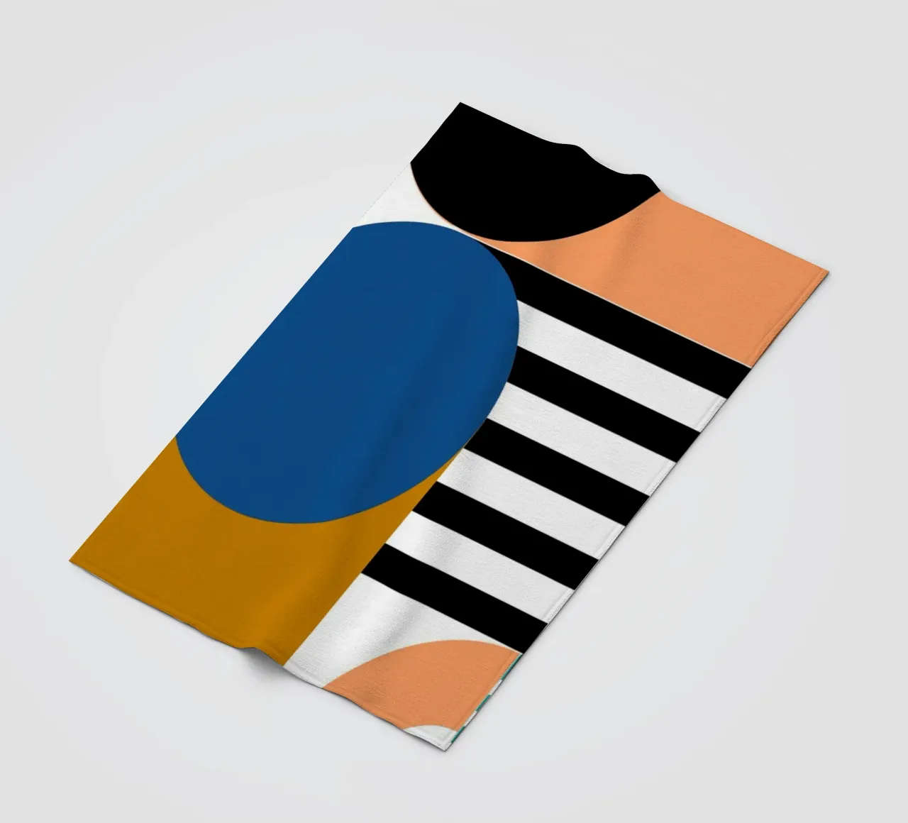Bauhaus Geometric Abstract Circles Color Print fleece blanket by NorwesClub